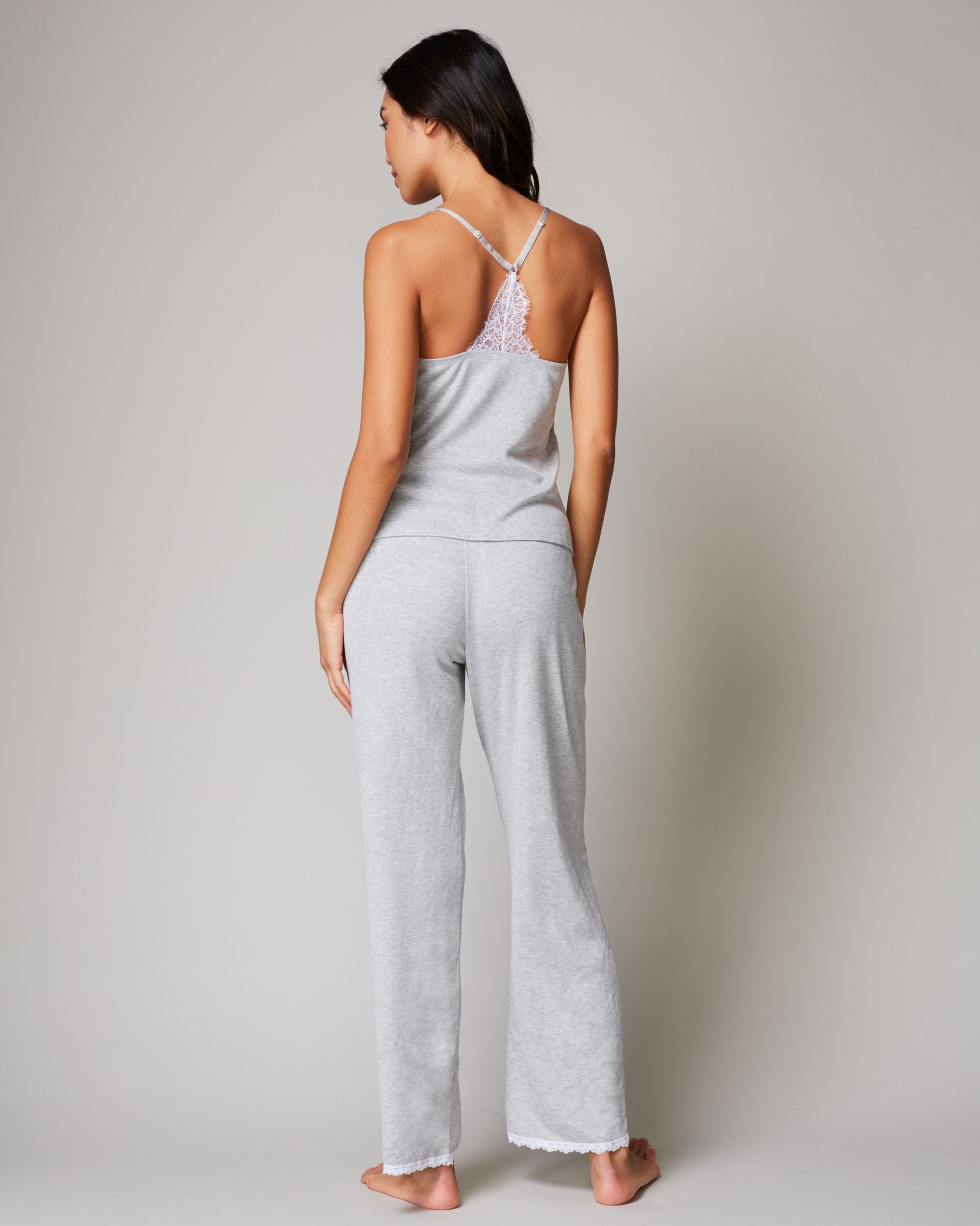 Journelle Emma Pointelle Lounge Pant in white