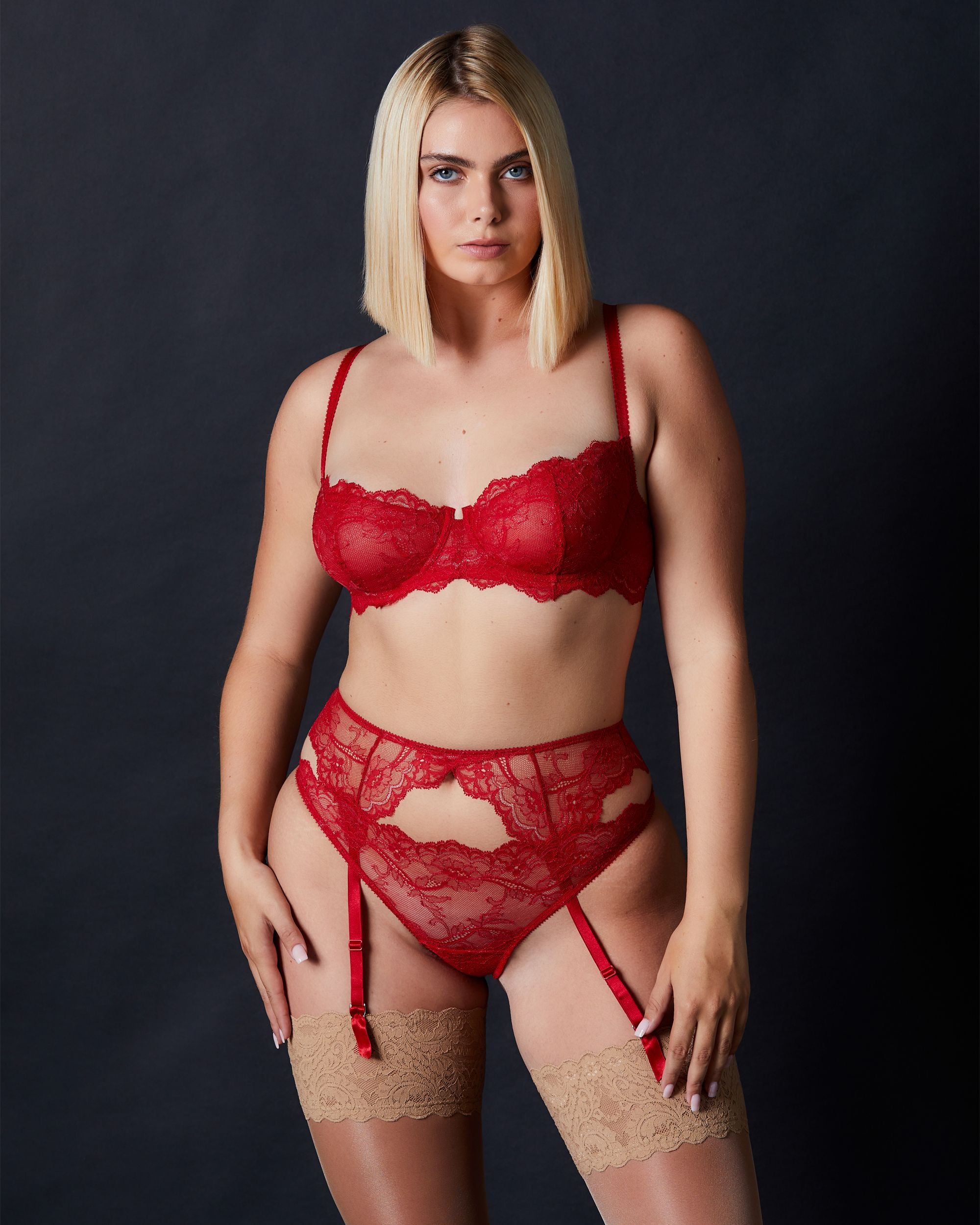 Journelle Anais Suspender Belt in red