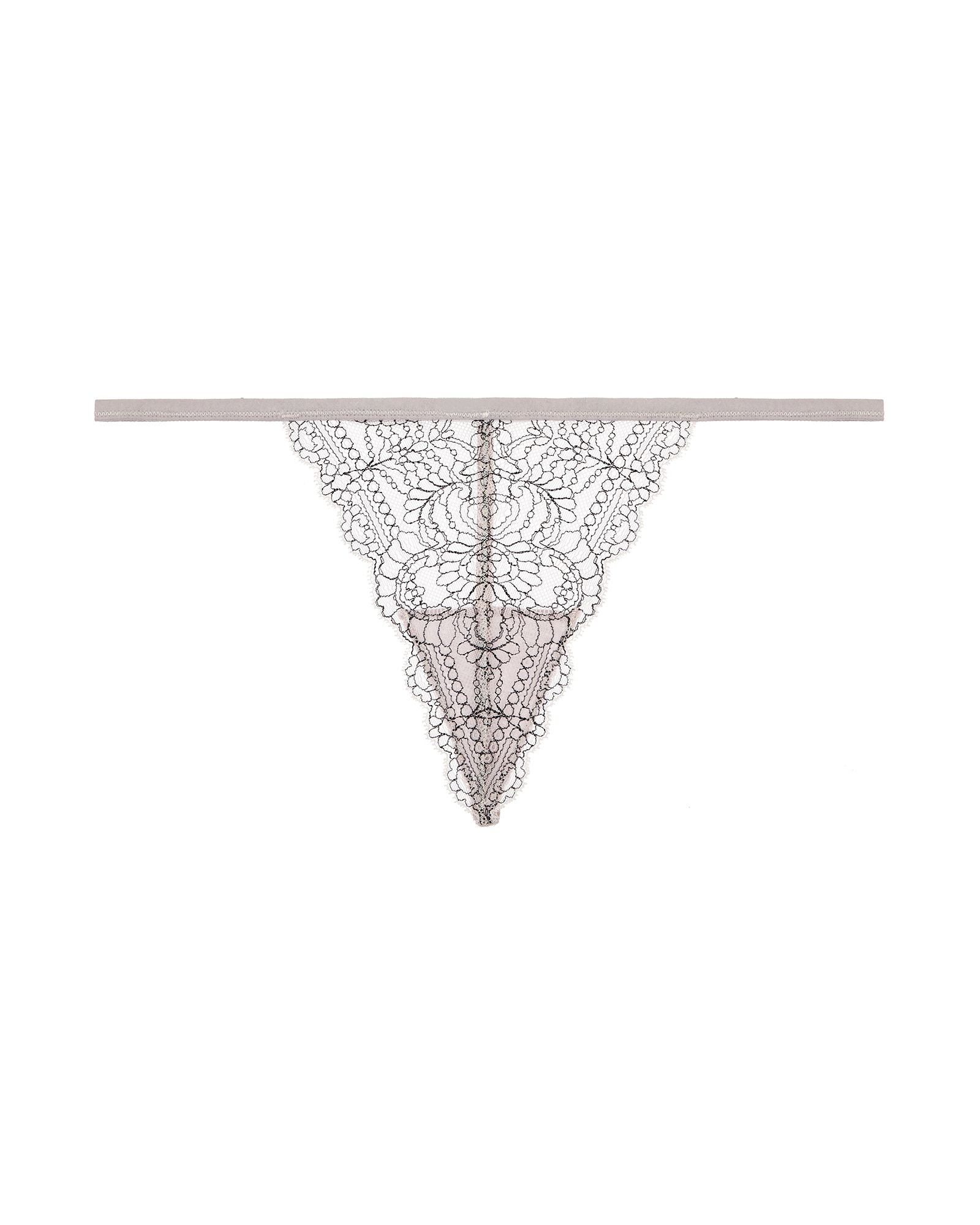 Skin Organic Pima Cotton with Lace Wesleigh G-String in purple