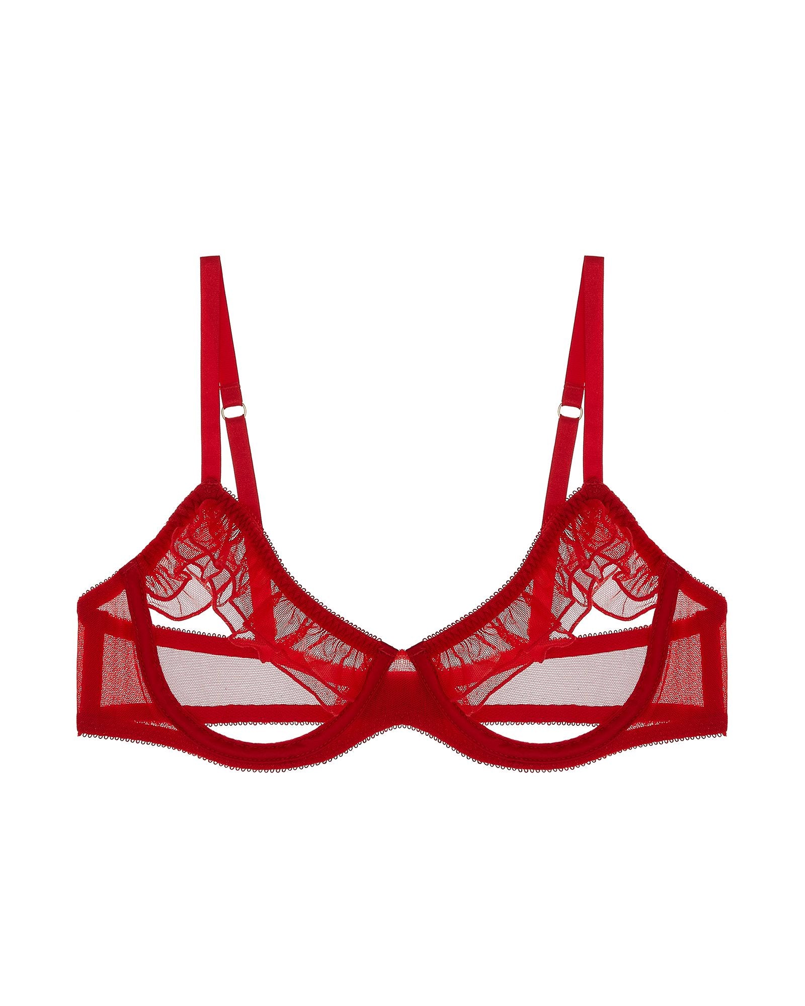 Journelle Odette Open Cup Bra in red