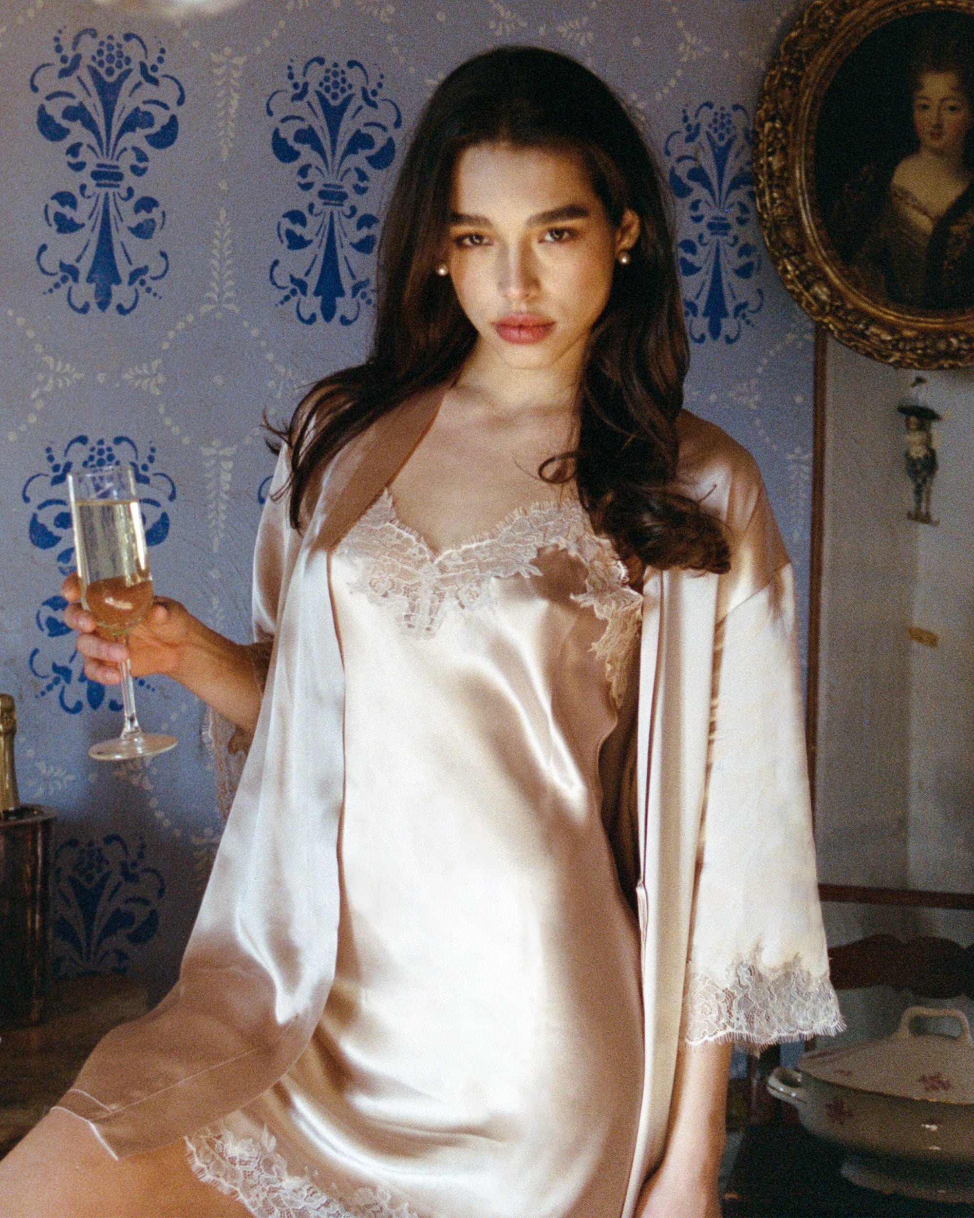 Journelle Charlotte Short Robe in pink