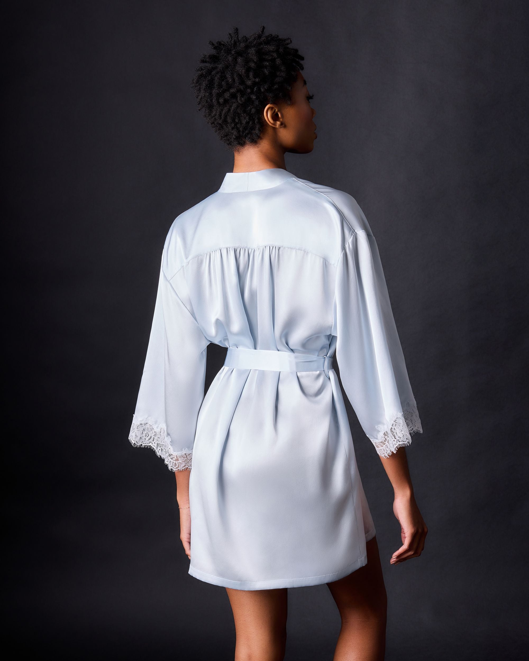 Journelle Charlotte Short Robe in blue