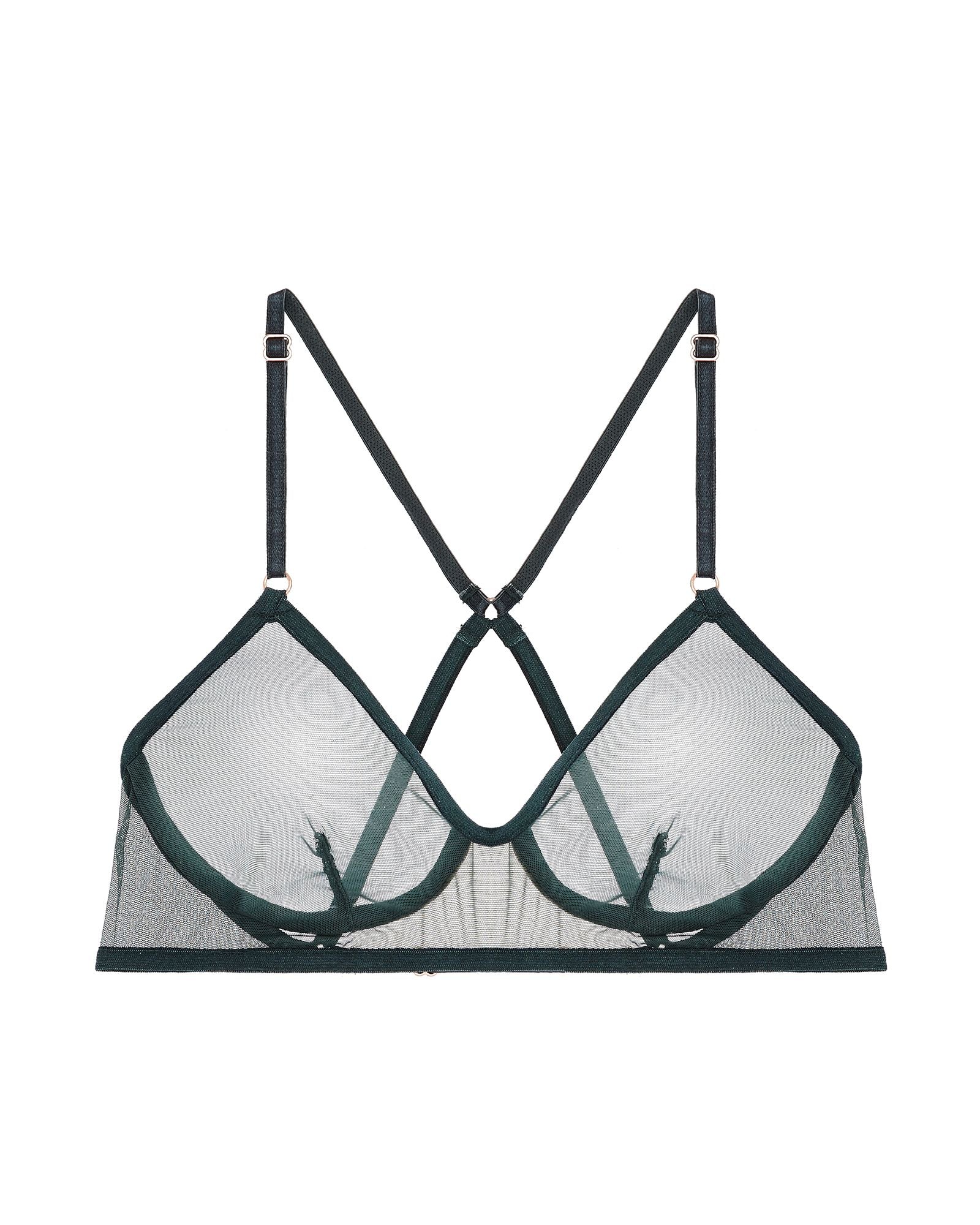 Only Hearts Whisper Wireless Crossback Bra in green