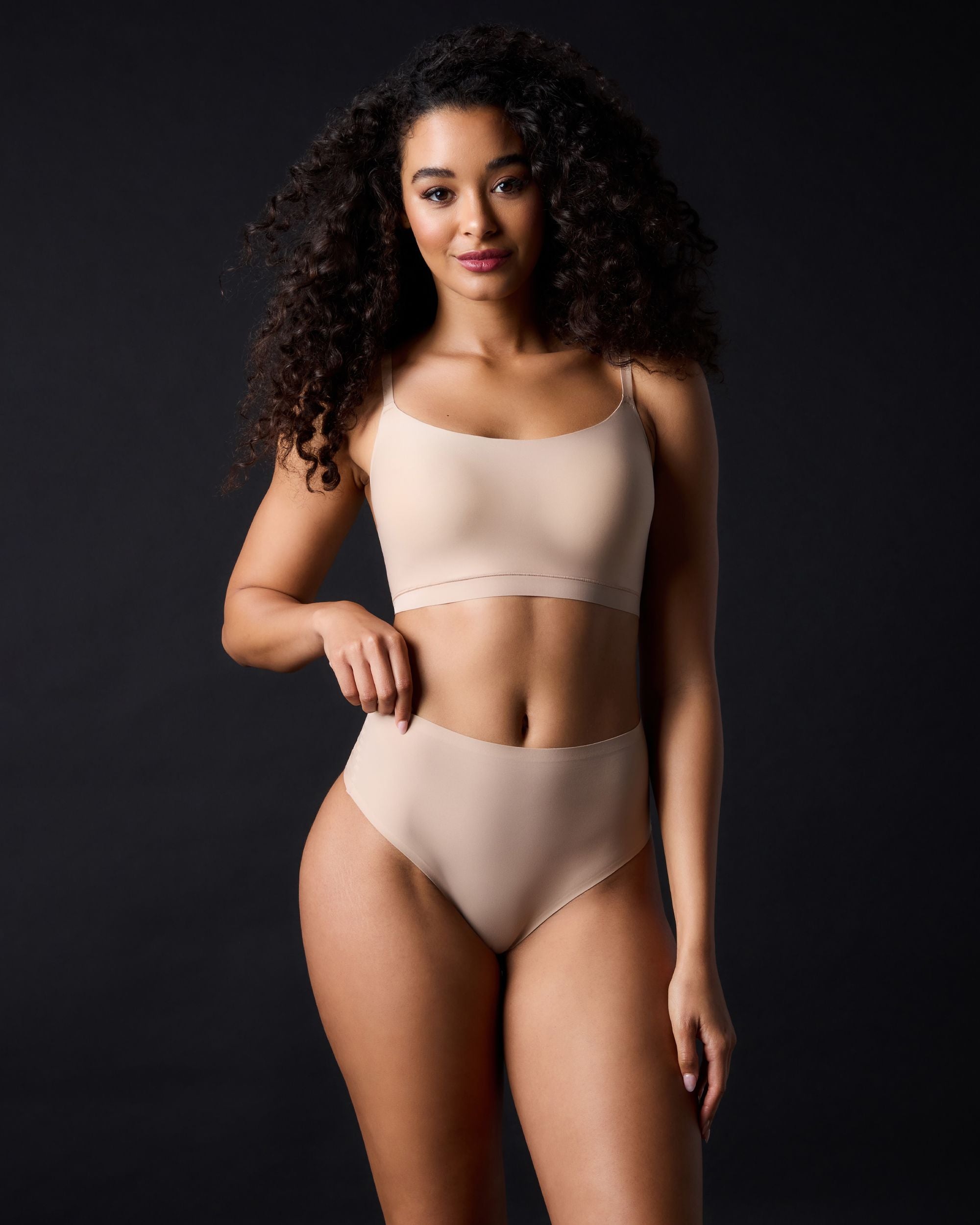 Chantelle Soft Stretch Retro Thong in beige