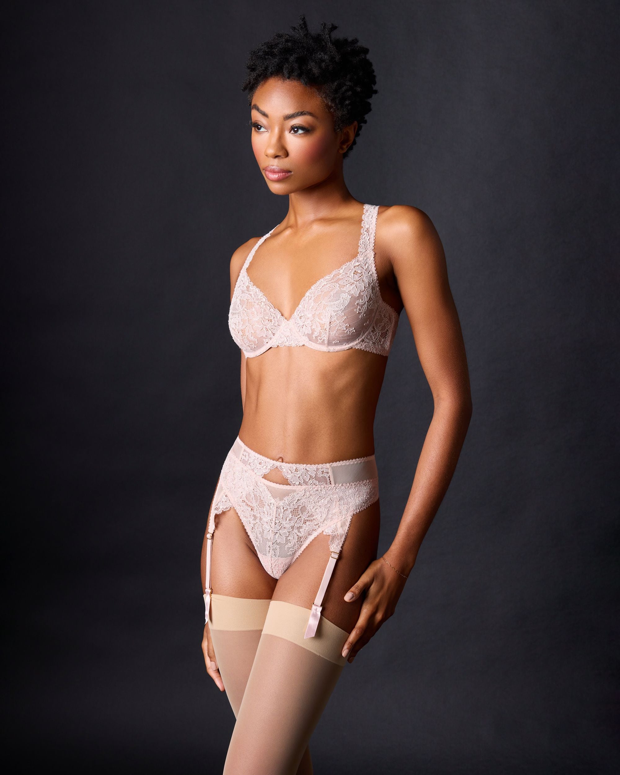 Journelle Chloe Suspender Belt in pink