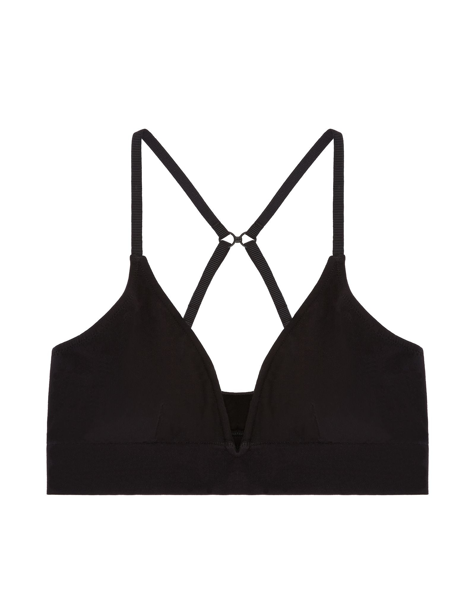 Skin Whisper Weight Organic Pima Garcelle Bralette in black