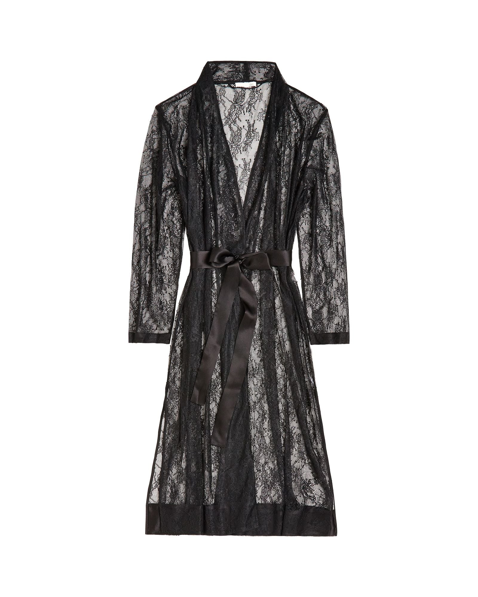 Skin Sandra Lace Robe in black
