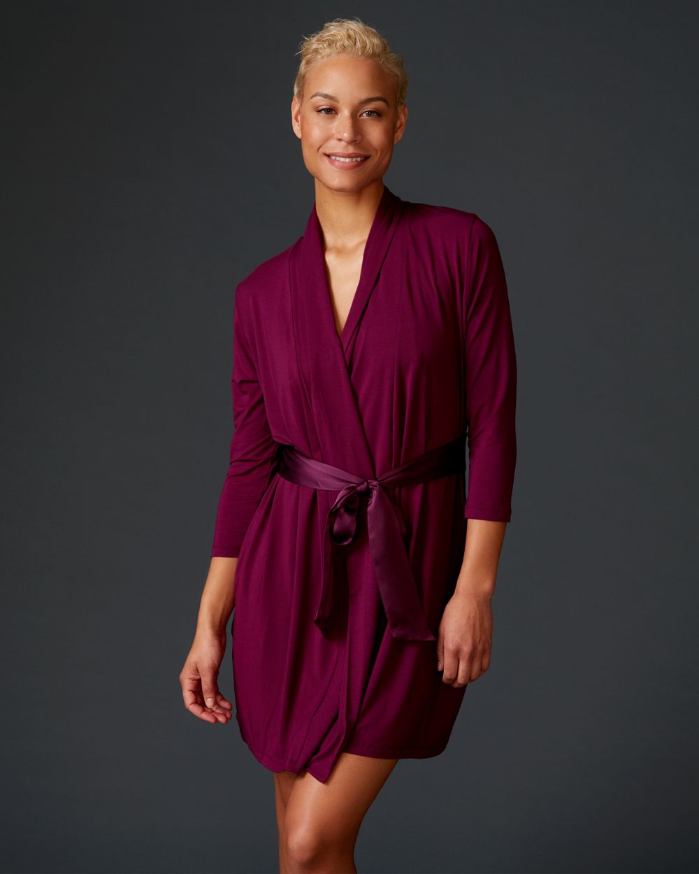 Fleur't Robe with Silk Ties in pink