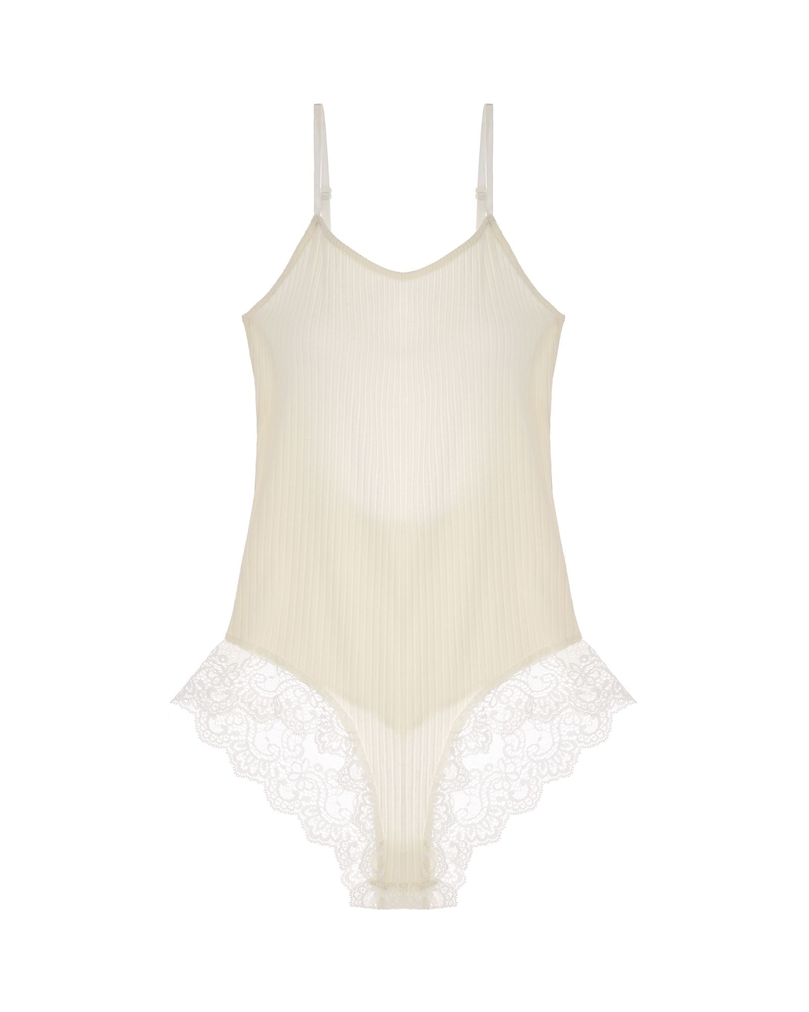 Only Hearts Eco Rib with Lace Low Back Body in white