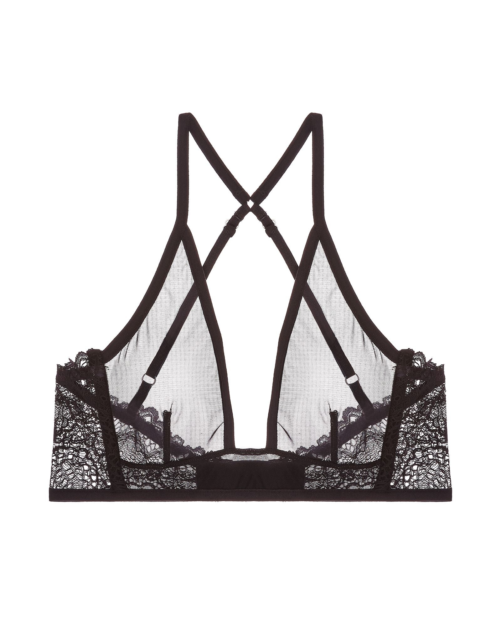 Only Hearts Whisper Sweet Nothings A Frame Bralette in black