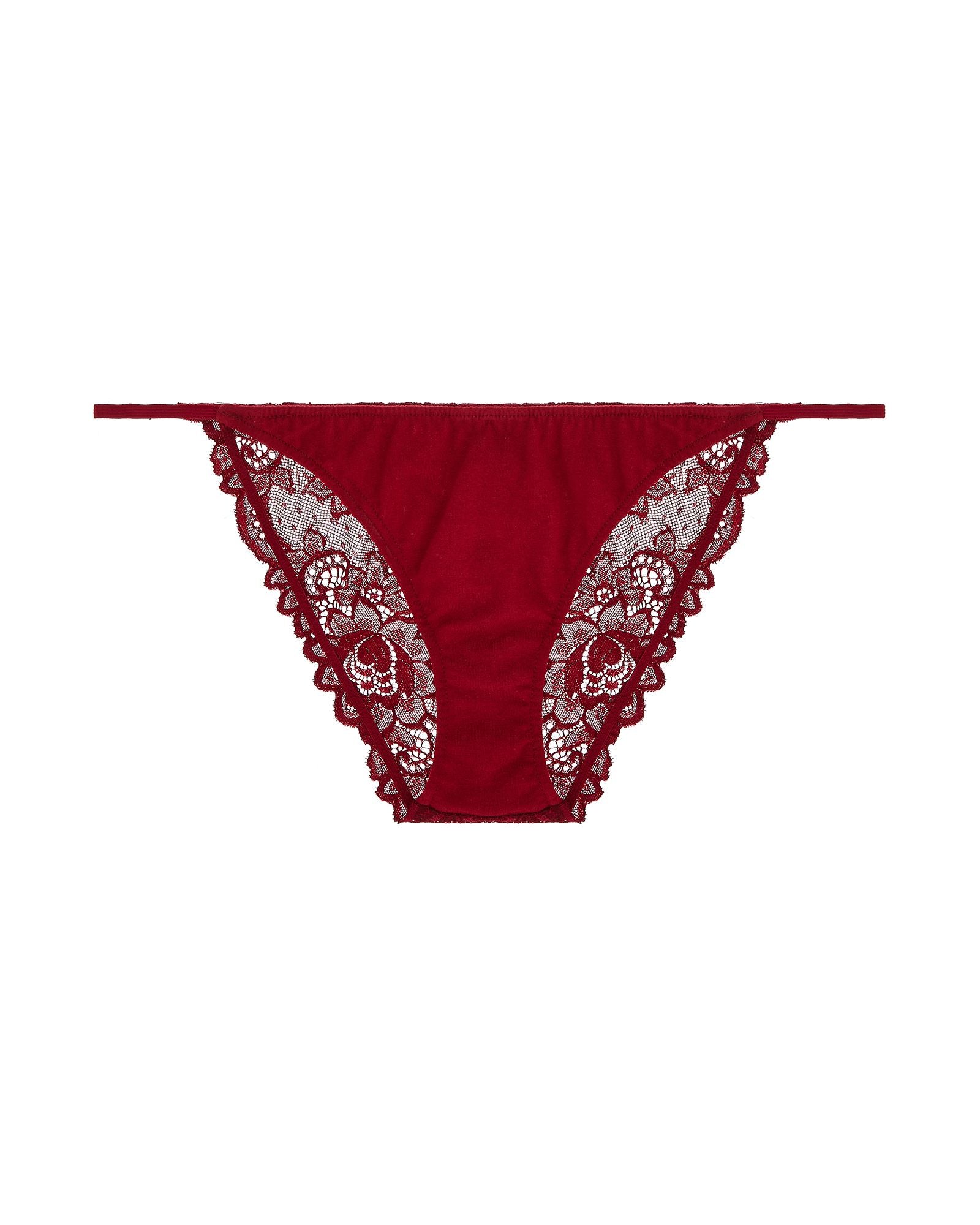 Only Hearts Recycled Lace Cheeky Bikini in red