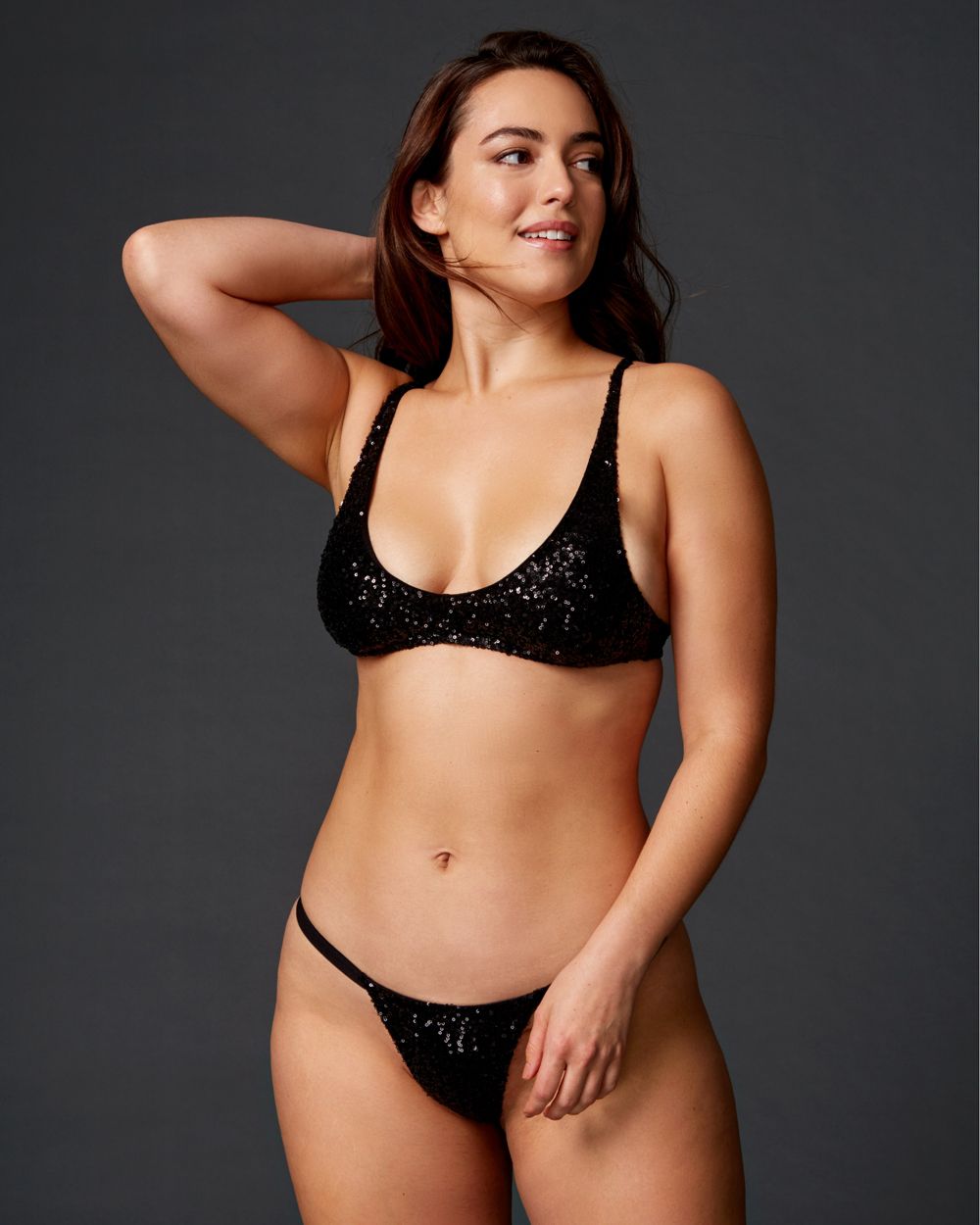 Only Hearts Shine On G-String in black