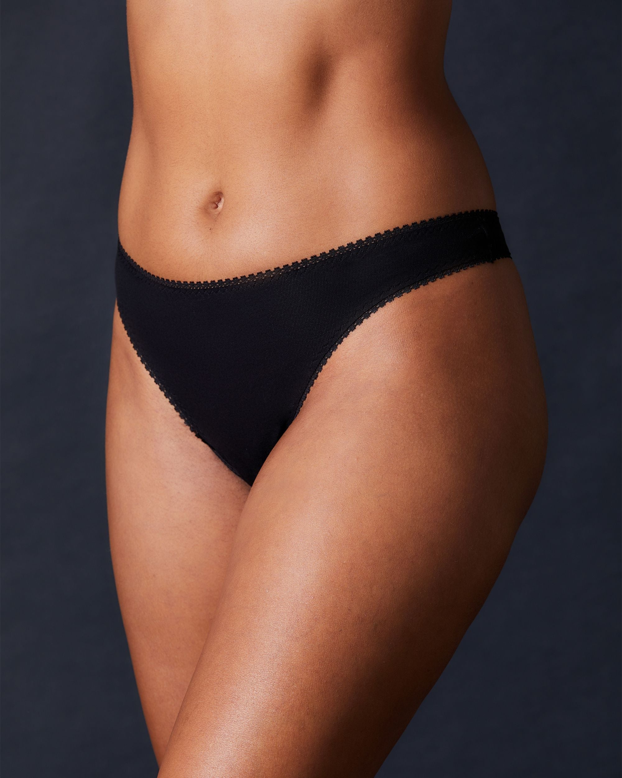 OnGossamer Cabana Cotton Hip G Thong in black