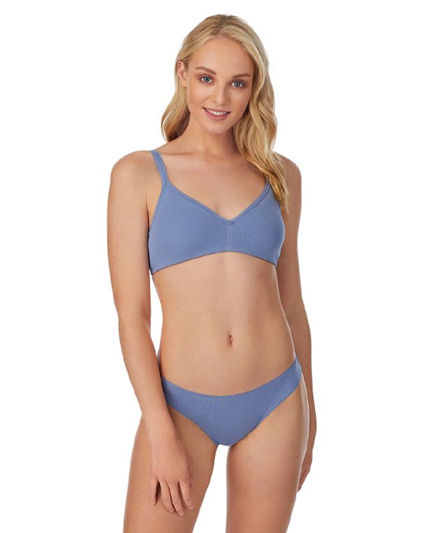 OnGossamer Cabana Cotton Hip Bikini in blue