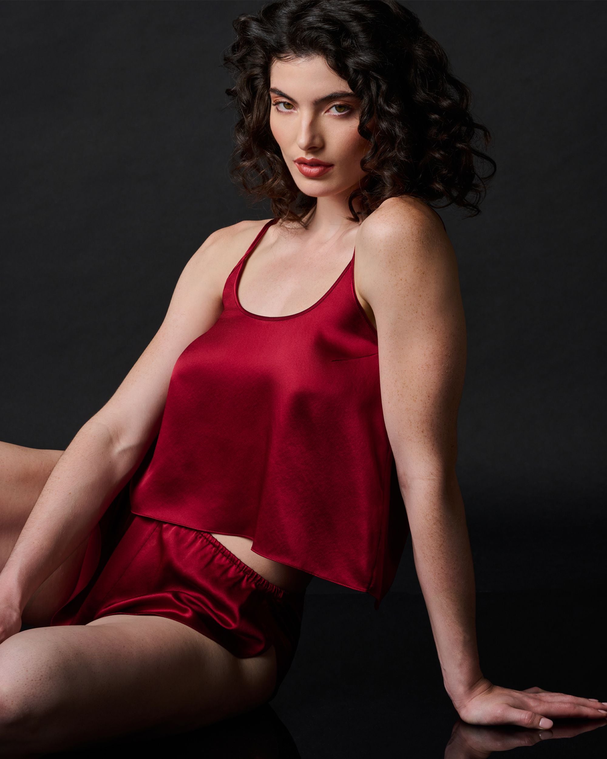 Journelle Celine Open Back Cami in red