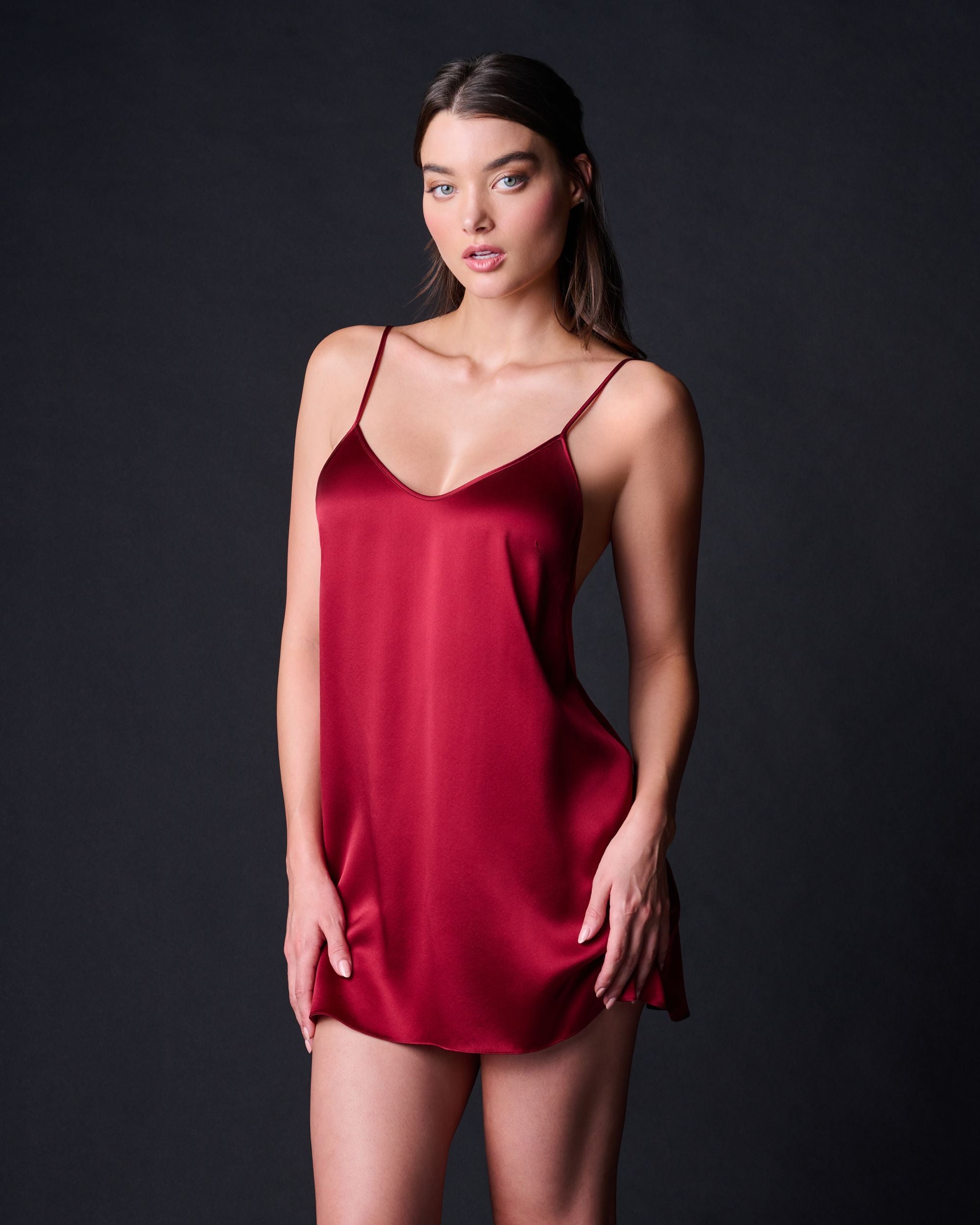Journelle Celine Low Back Slip in red