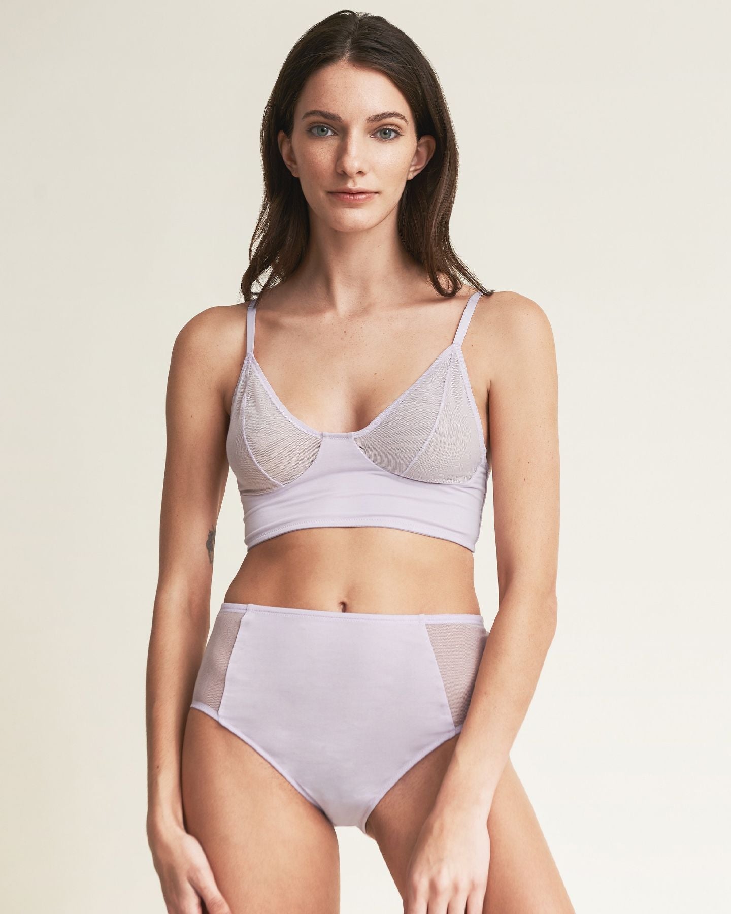Skin Organic Pima Cotton Opaline Bralette in purple