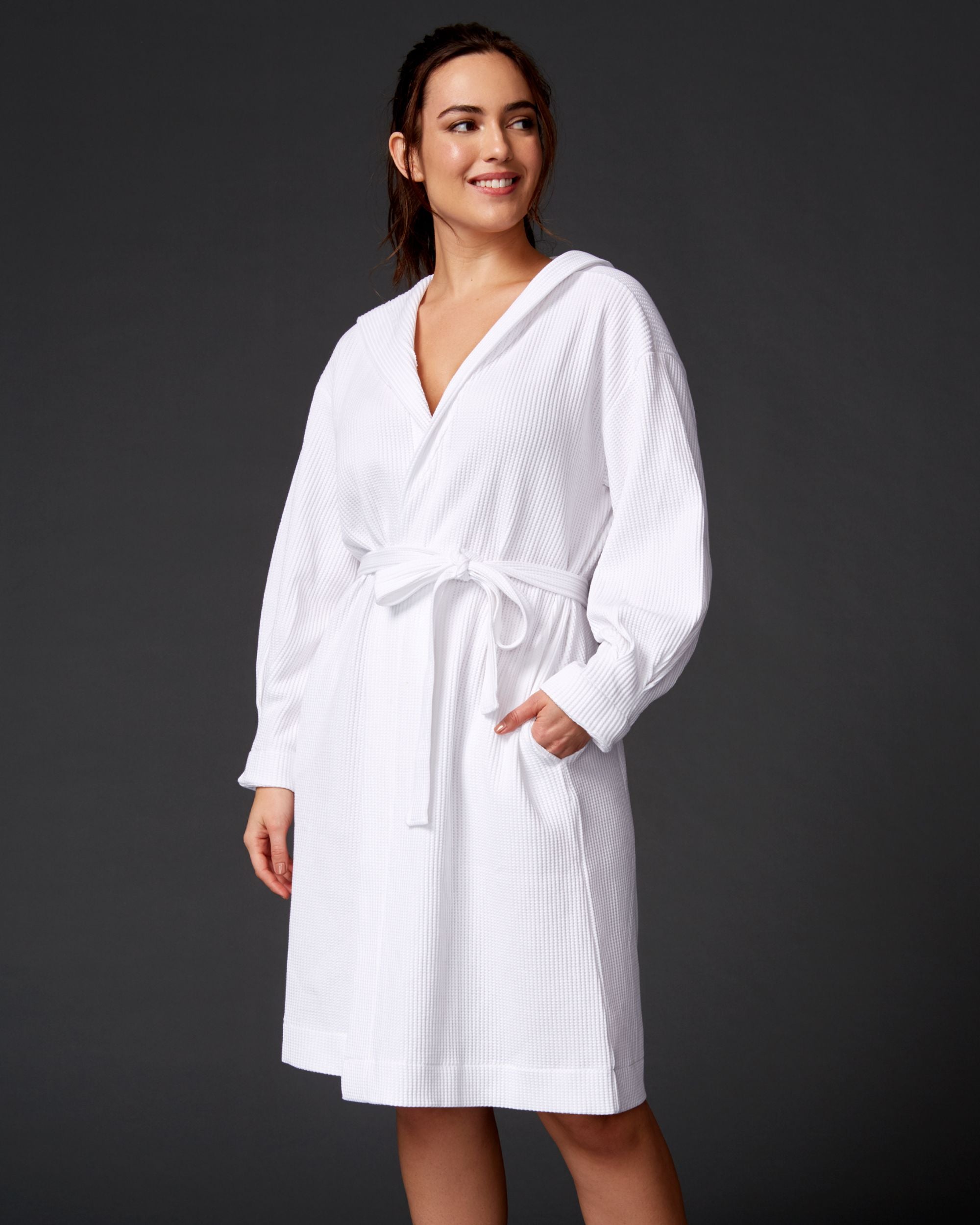 Skin Cotton Camilla Spa Robe in white