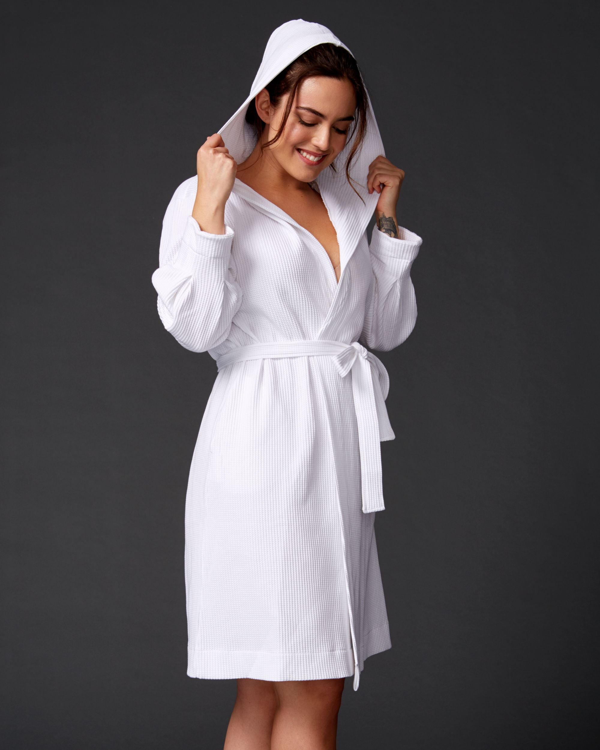 Skin Cotton Camilla Spa Robe in white