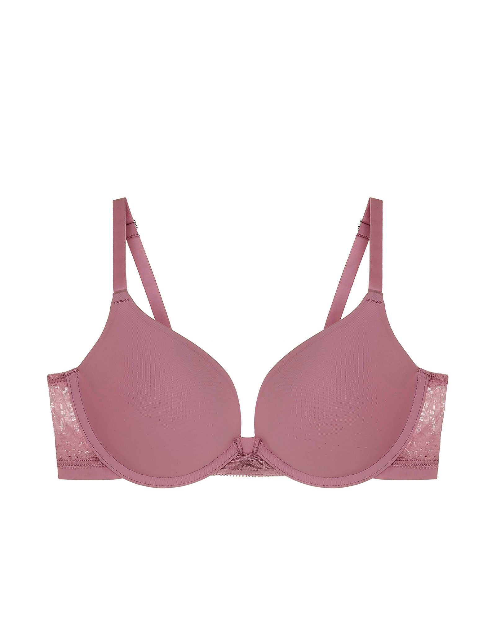 OnGossamer Sleek Micro Push Up Bra with Lace in pink