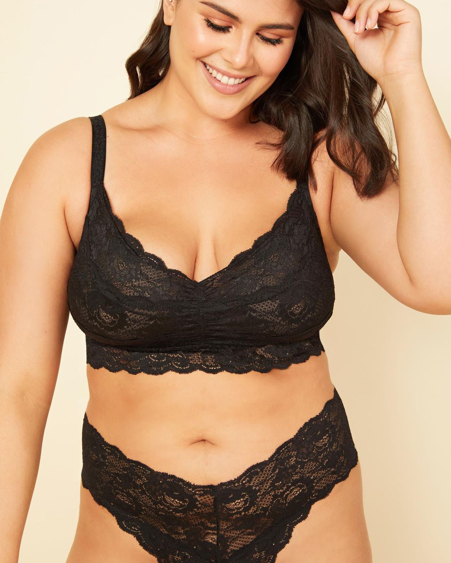 Cosabella Never Say Never Extended Cutie Low Rise Thong in black