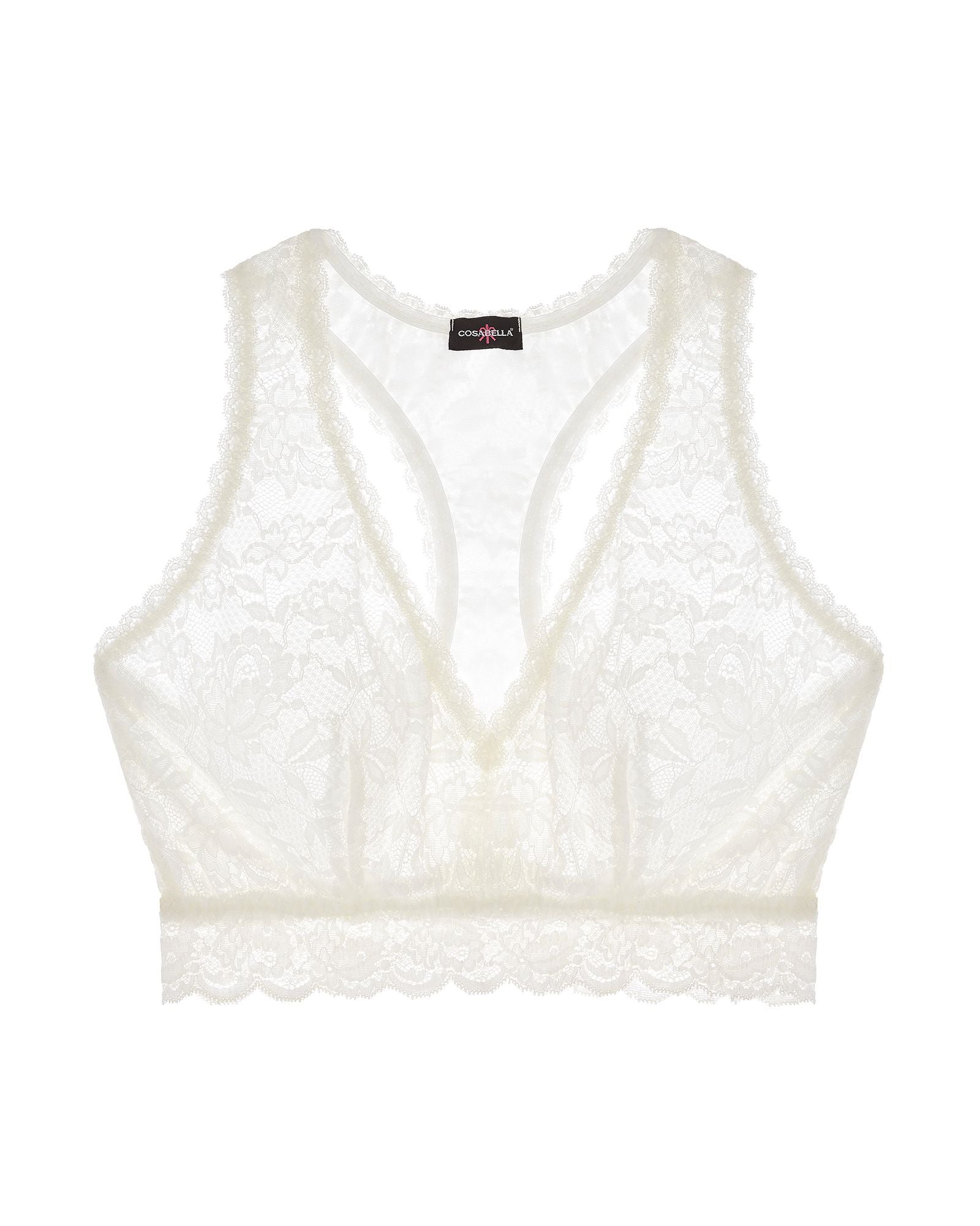 Cosabella Never Say Never Curvy Racie Racerback Bralette in white