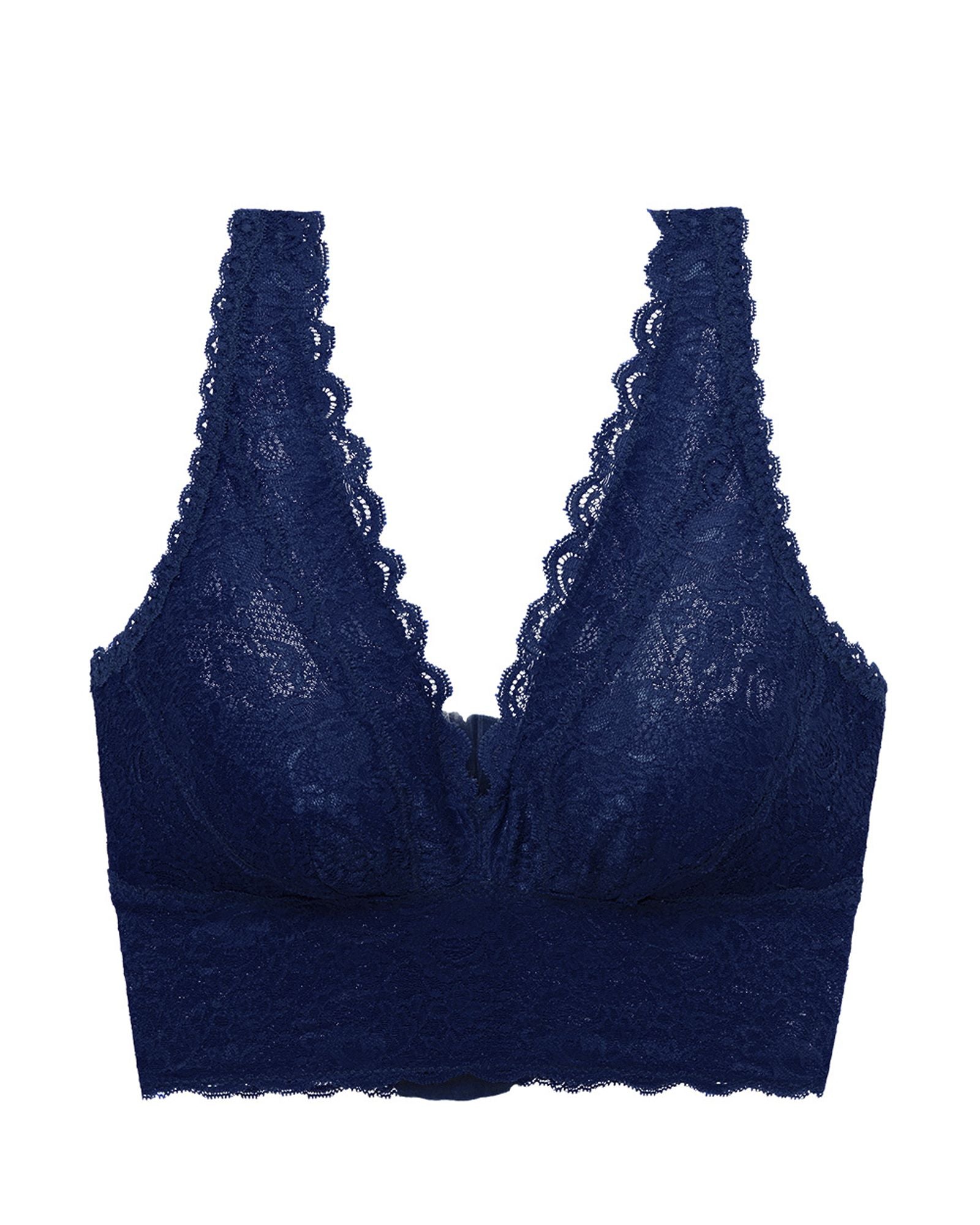 Cosabella Never Say Never Curvy Plungie Longline Bralette in blue