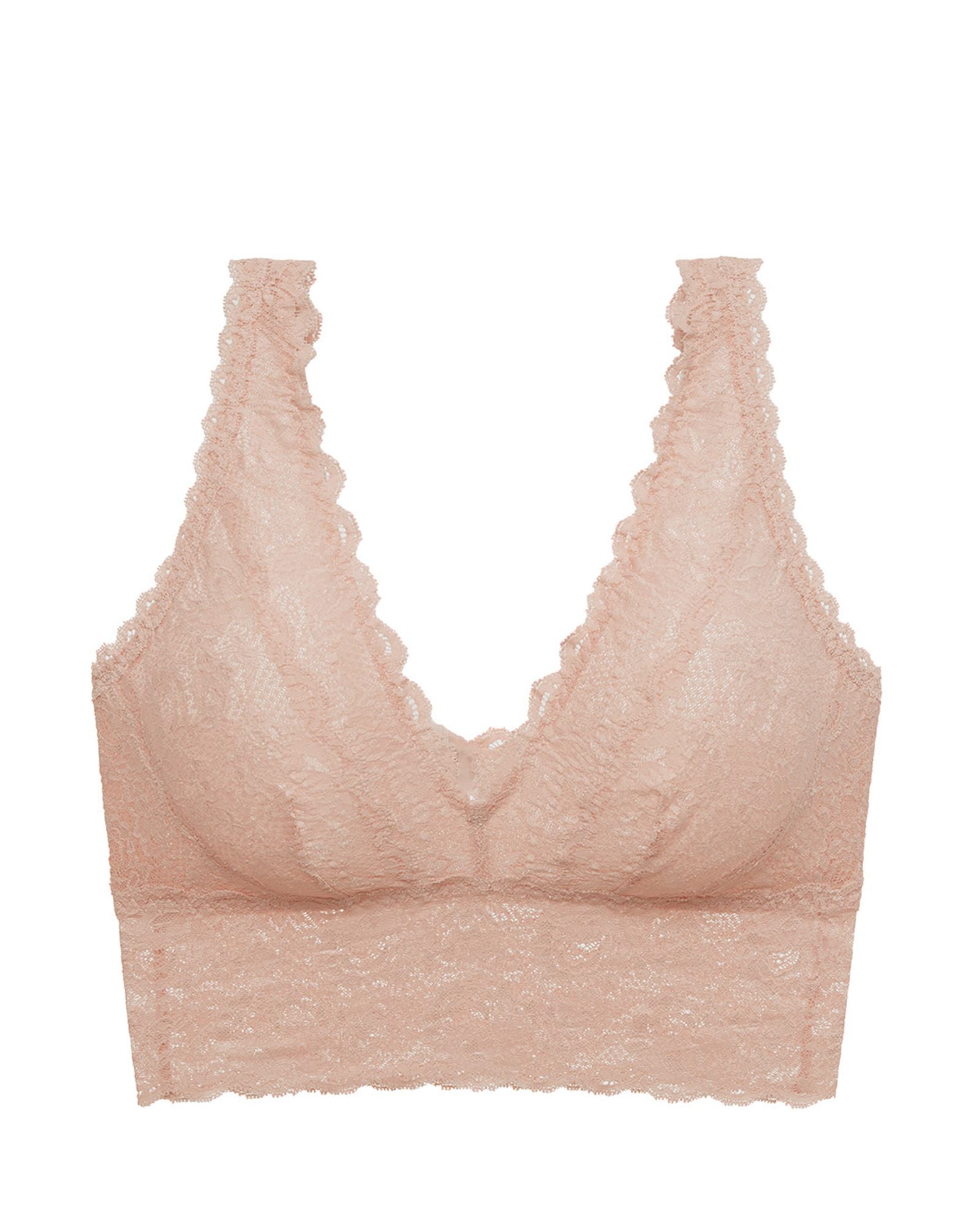 Cosabella Never Say Never Curvy Plungie Longline Bralette in beige