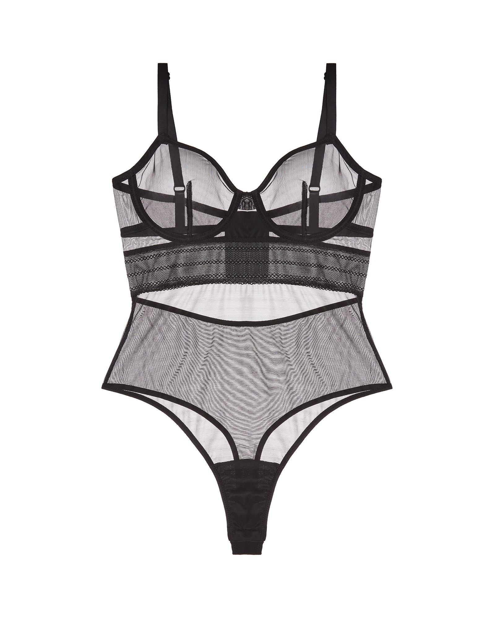 Else Bare Underwire Bodysuit in black