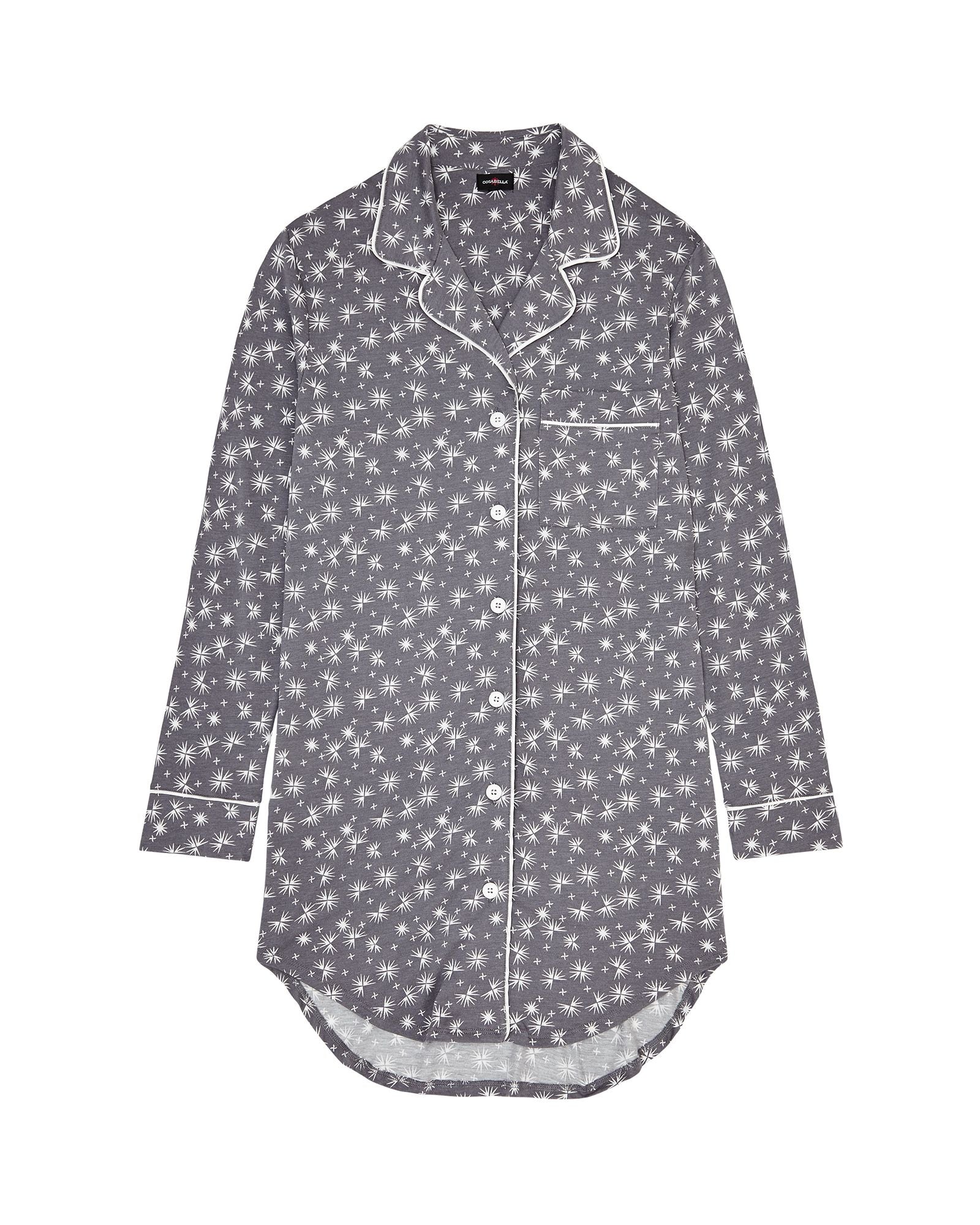 Cosabella Bella PJ Printed Sleep Shirt in gray
