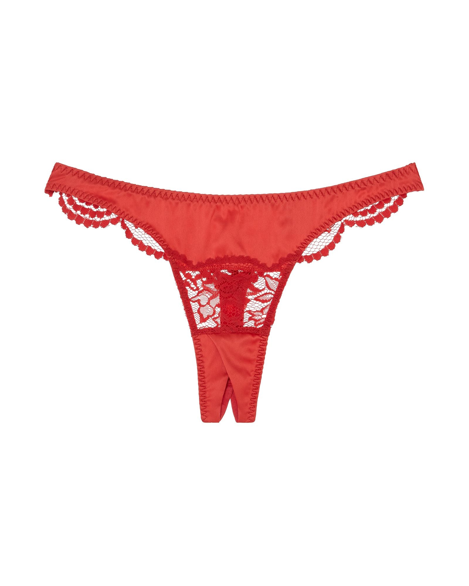 Coco de Mer Muse by Coco de Mer Scarlett Open Thong in red