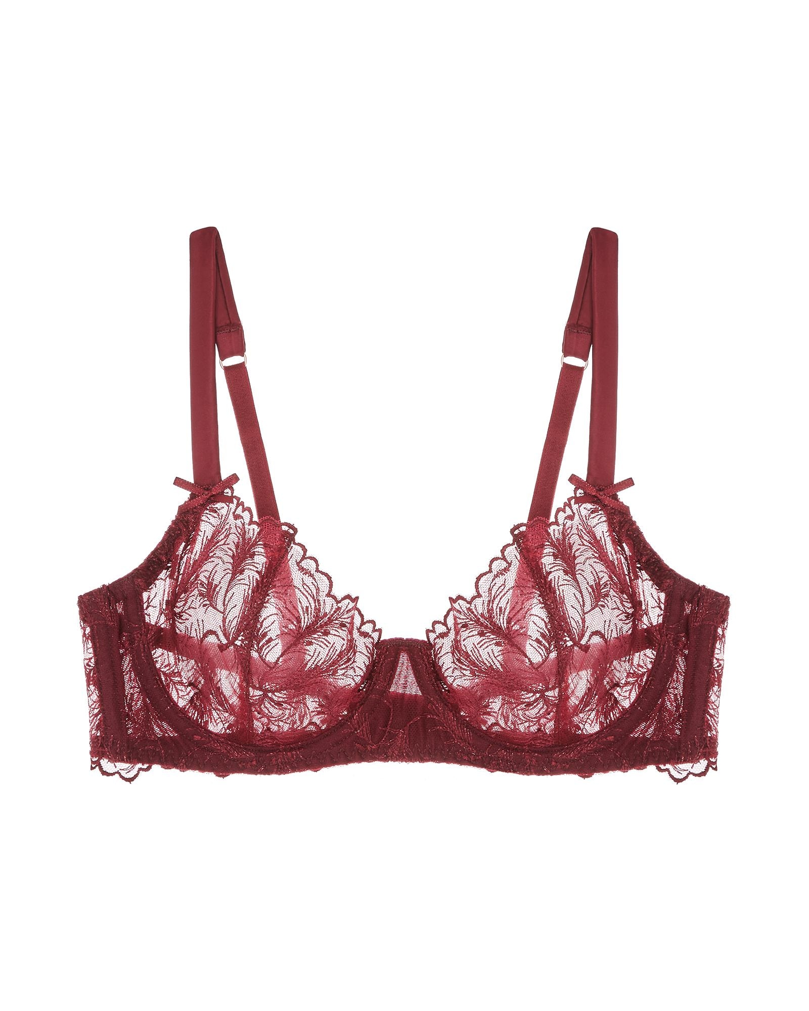 Coco de Mer Muse by Coco de Mer Rosa Balcony Bra in red