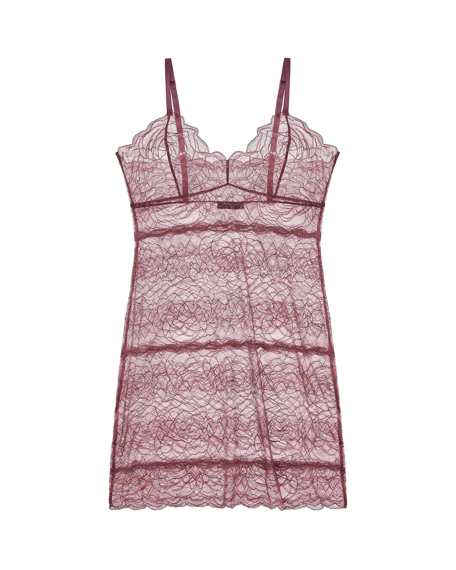 Samantha Chang All Lace Roses Full Slip in red