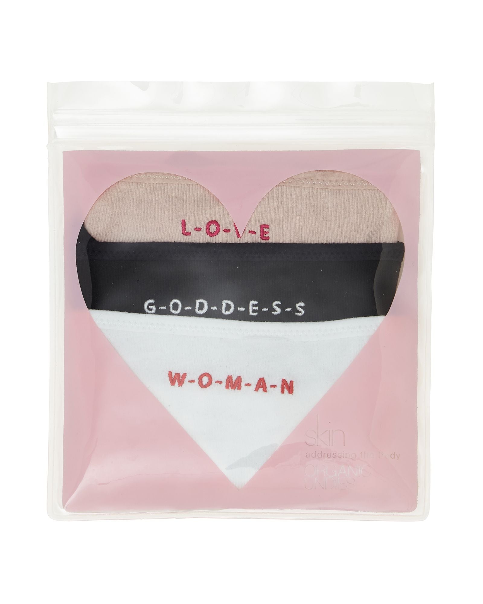 Skin Organic Pima Cotton L-O-V-E Your Skin G-String 3 Pack in white