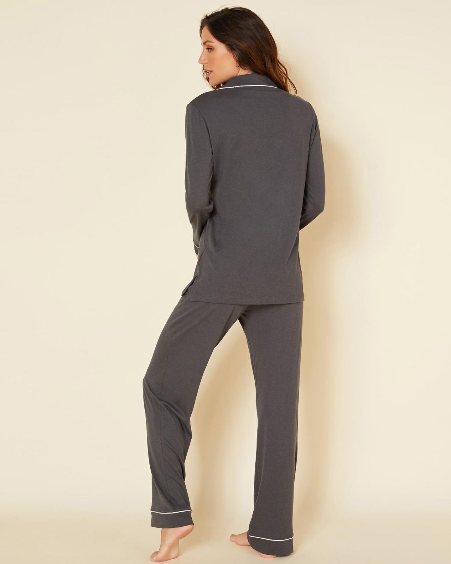 Cosabella Bella Long Sleeve Top & Pant Set in gray