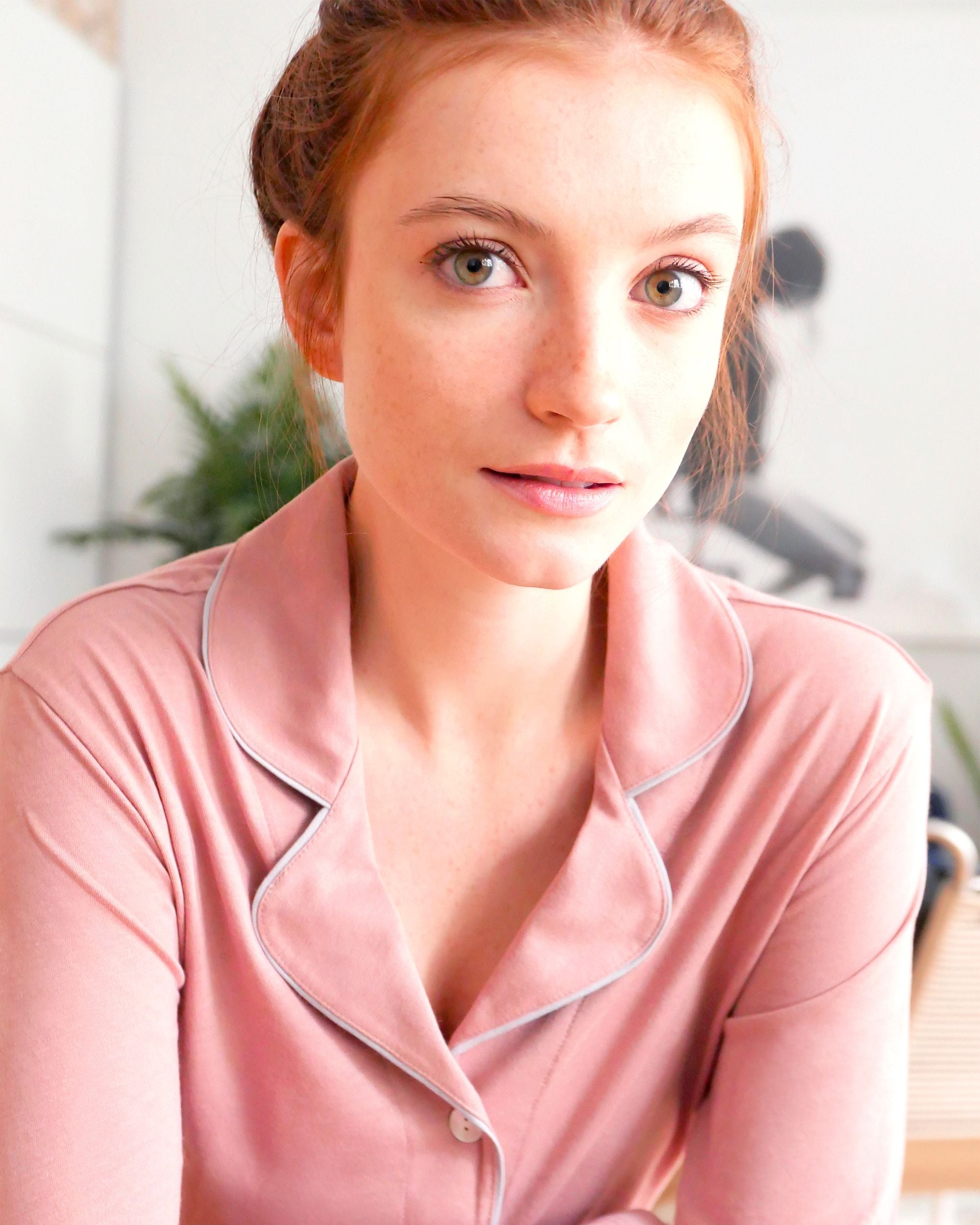 Cosabella Bella Long Sleeve Top & Pant Set in pink