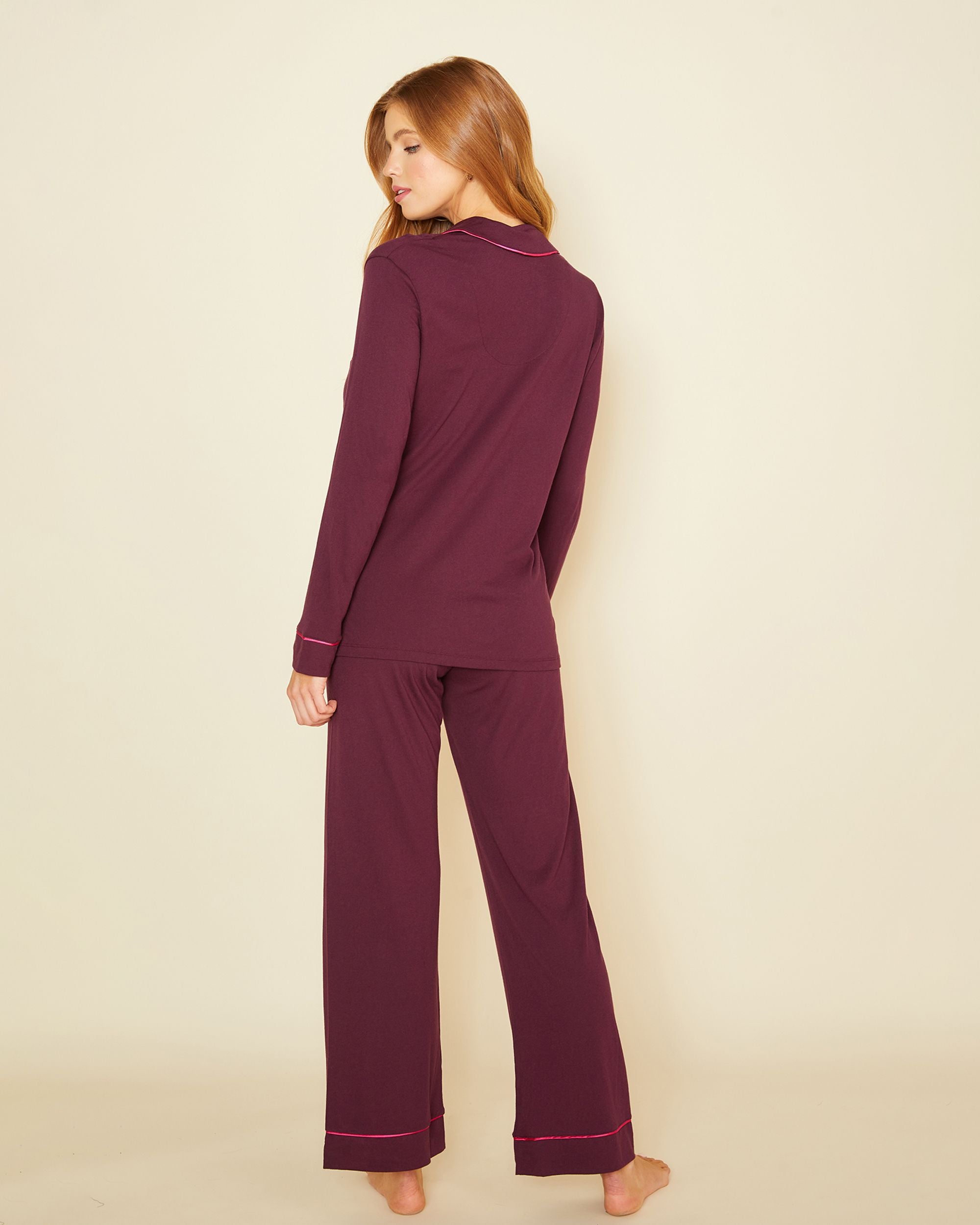 Cosabella Bella Long Sleeve Top & Pant Set in pink