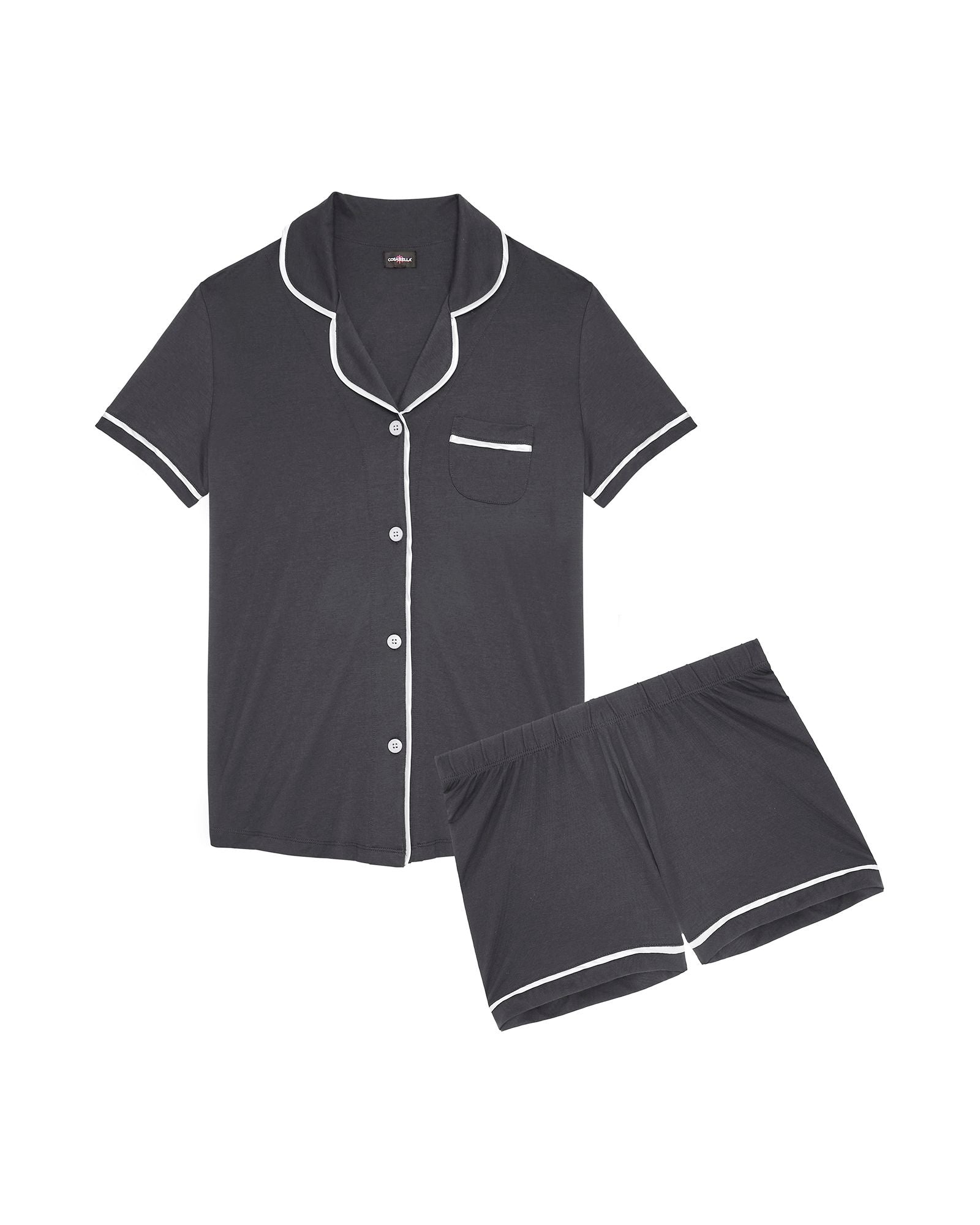 Cosabella Bella Short Sleeve & Boxer PJ Set in gray