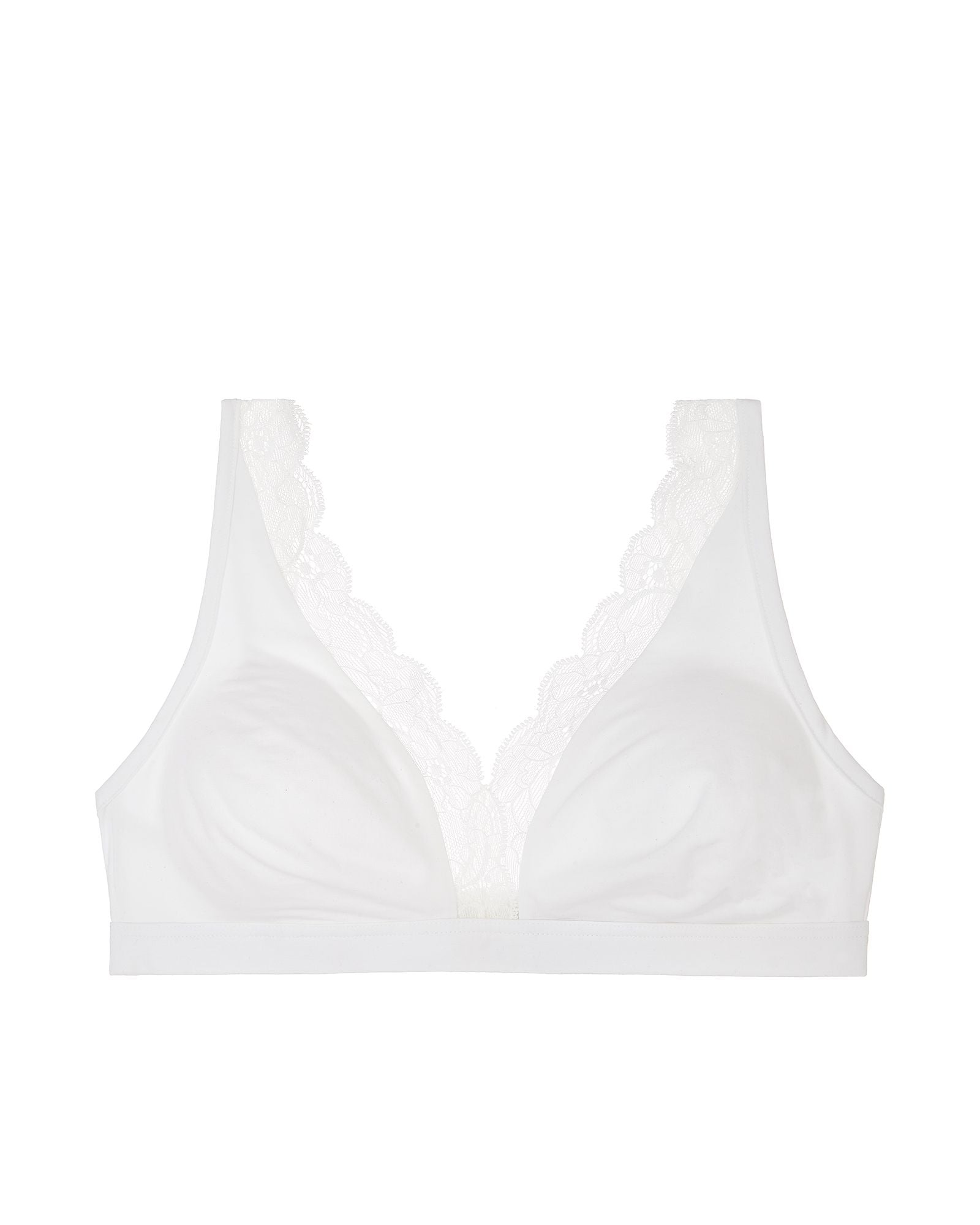 Hanro Cotton Lace Soft Cup Bra in white