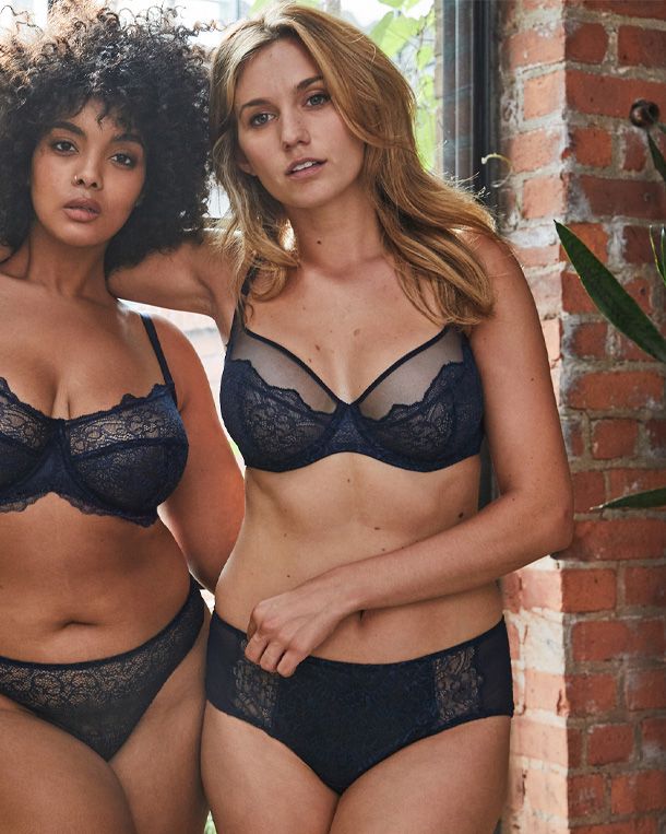 Liberte Bowery Mesh Plunge Bra in blue