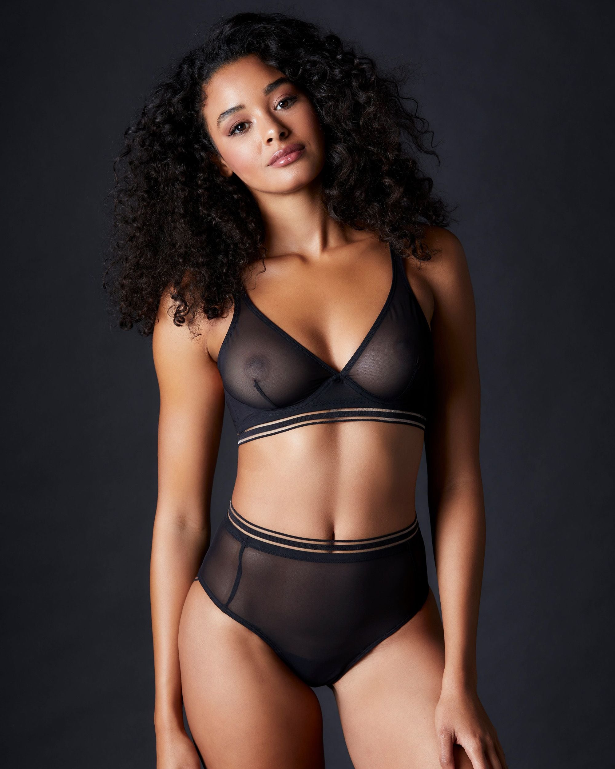 Opaak Essence Maja Underwired Triangle Bra in black