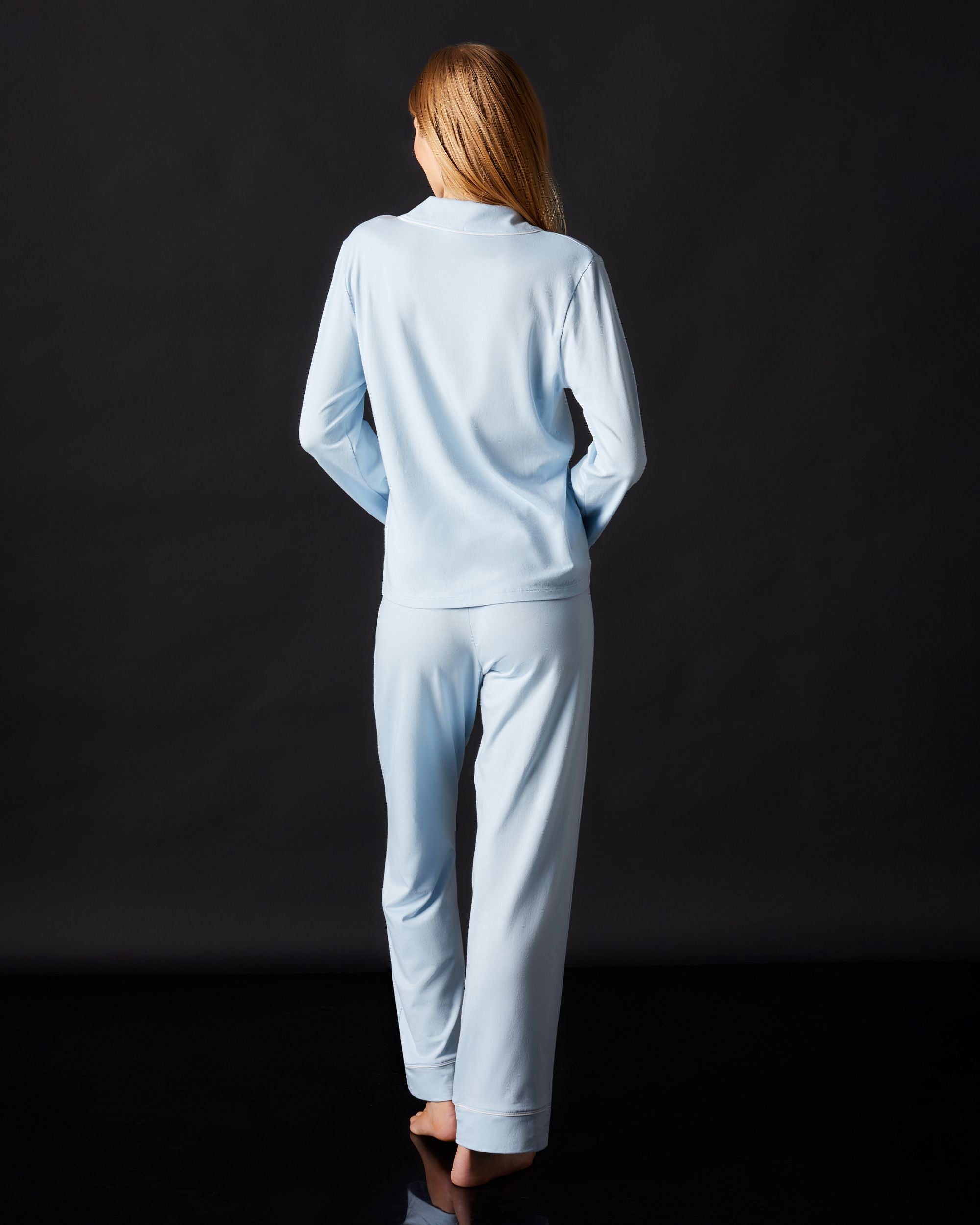 Journelle Lilly Long Sleeve & Pant Pajama Set in blue