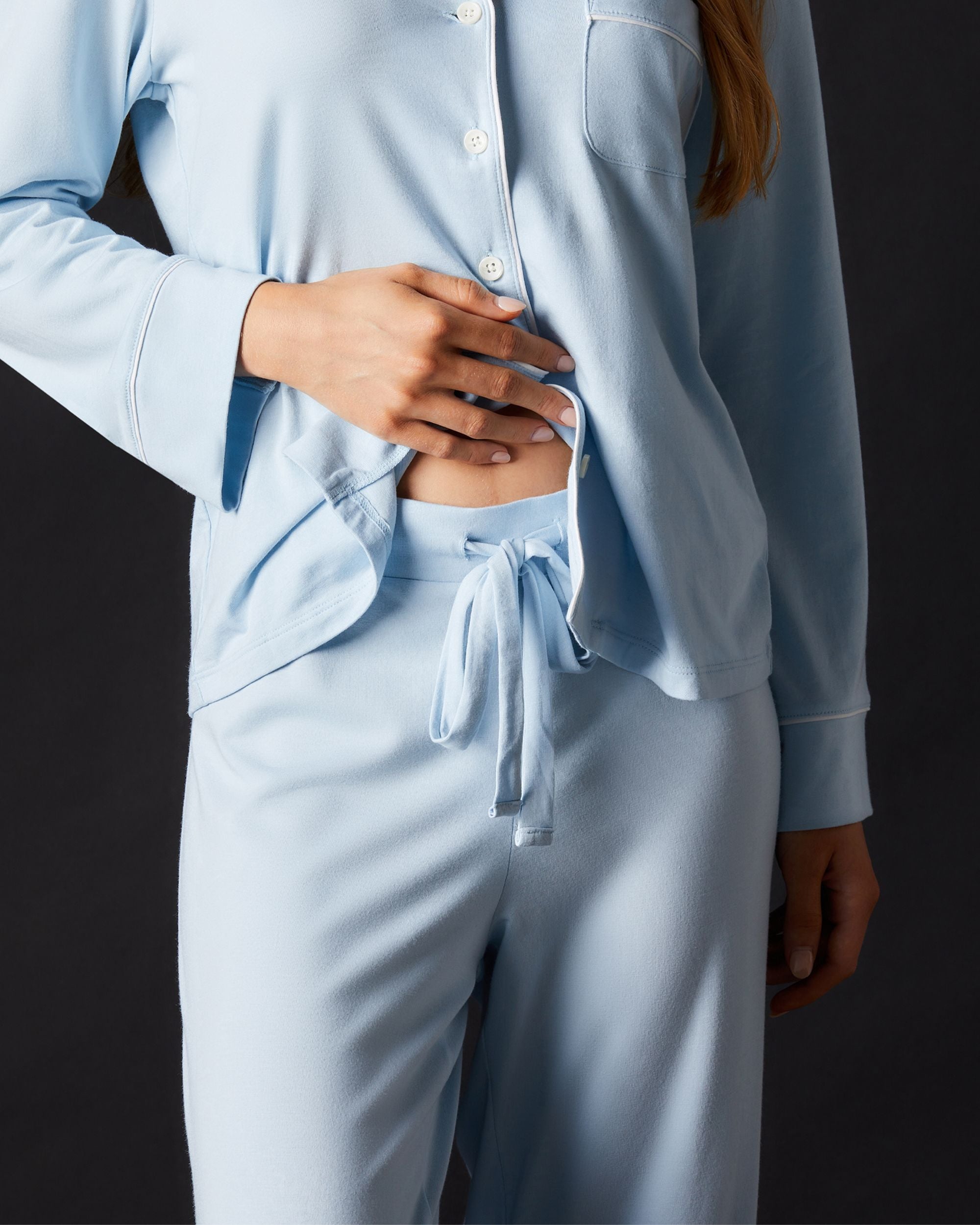 Journelle Lilly Long Sleeve & Pant Pajama Set in blue