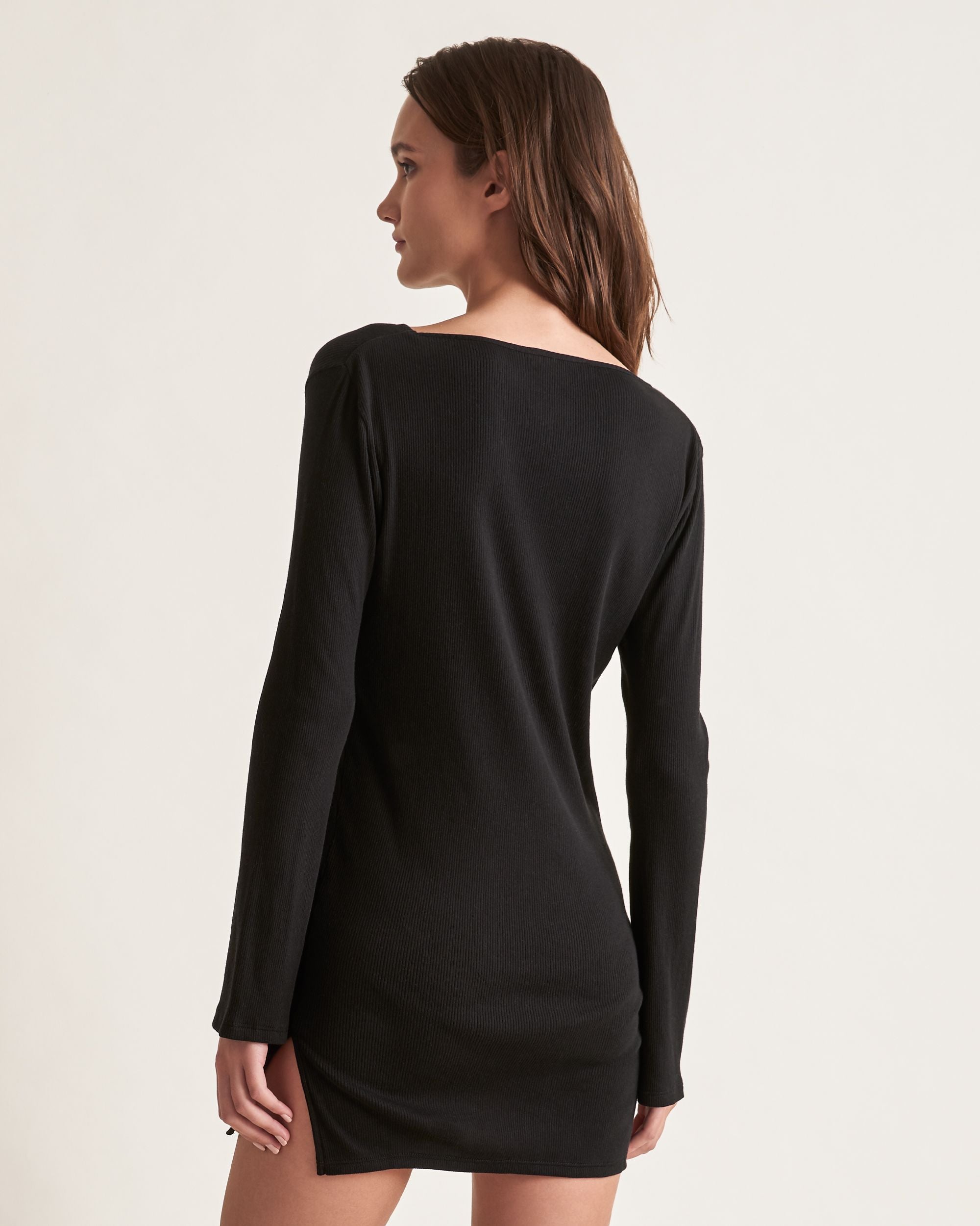 Skin Pima Cotton Romina Sleepshirt in black