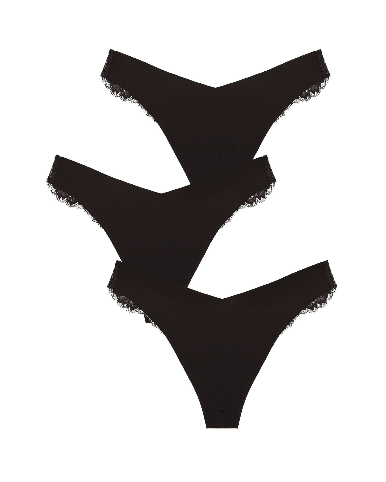 Journelle Isabel Jolie Thong 3 Pack in black