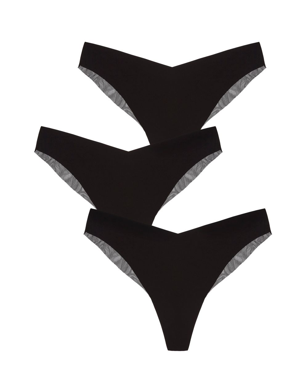Journelle Victoire Jolie Thong 3 Pack in black