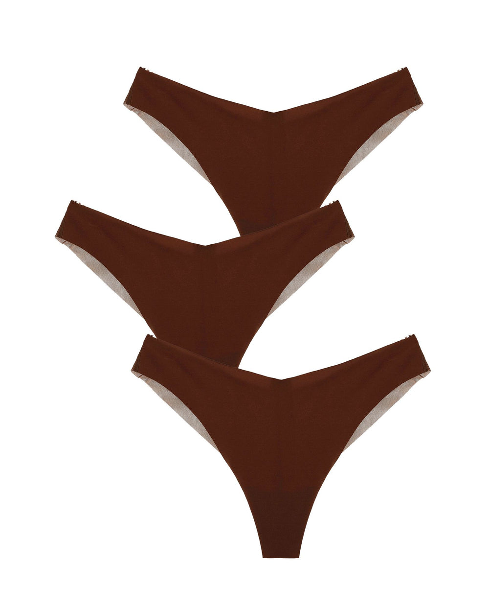Journelle Victoire Jolie Thong 3 Pack in brown