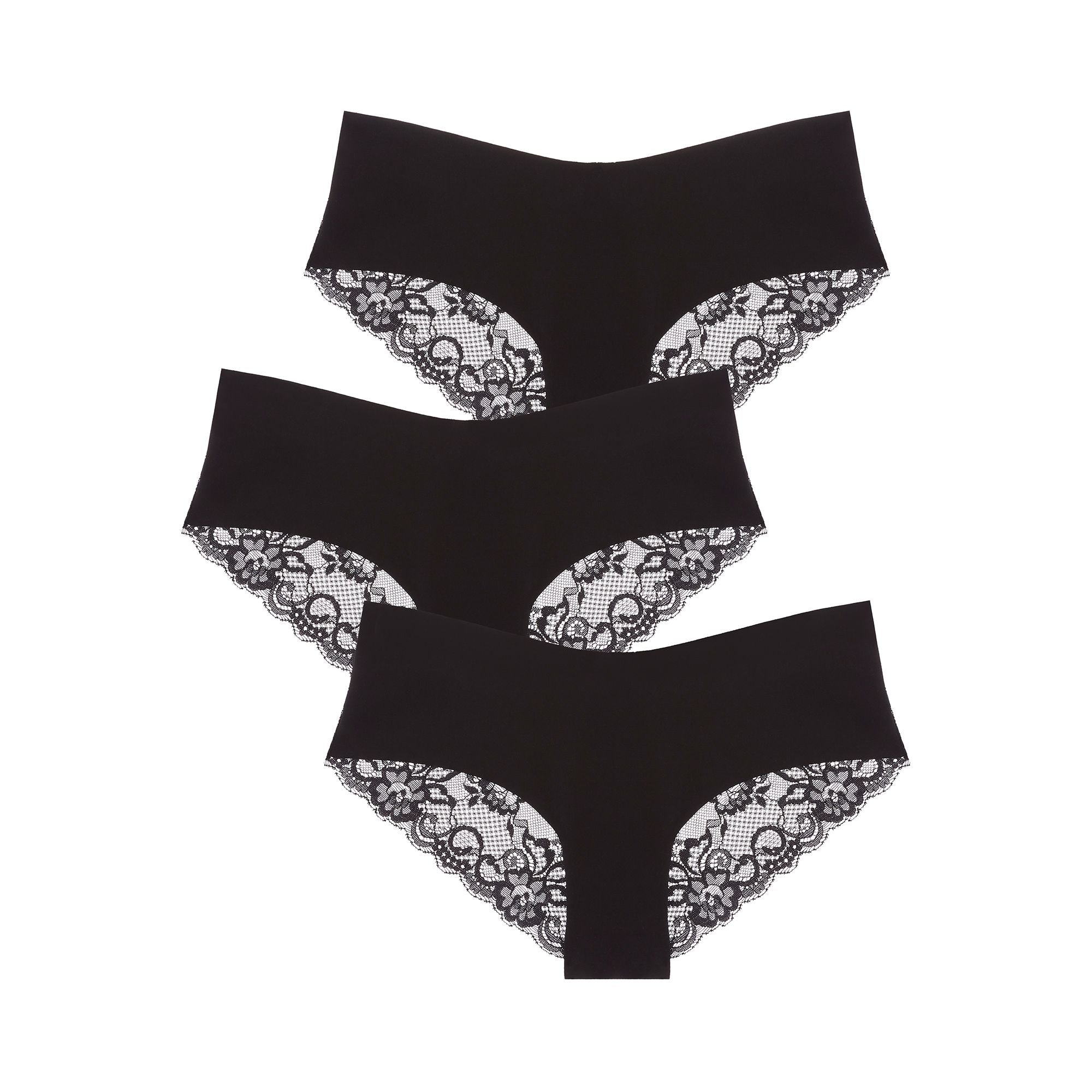 Journelle Estelle Cotton Hipster 3 Pack in black
