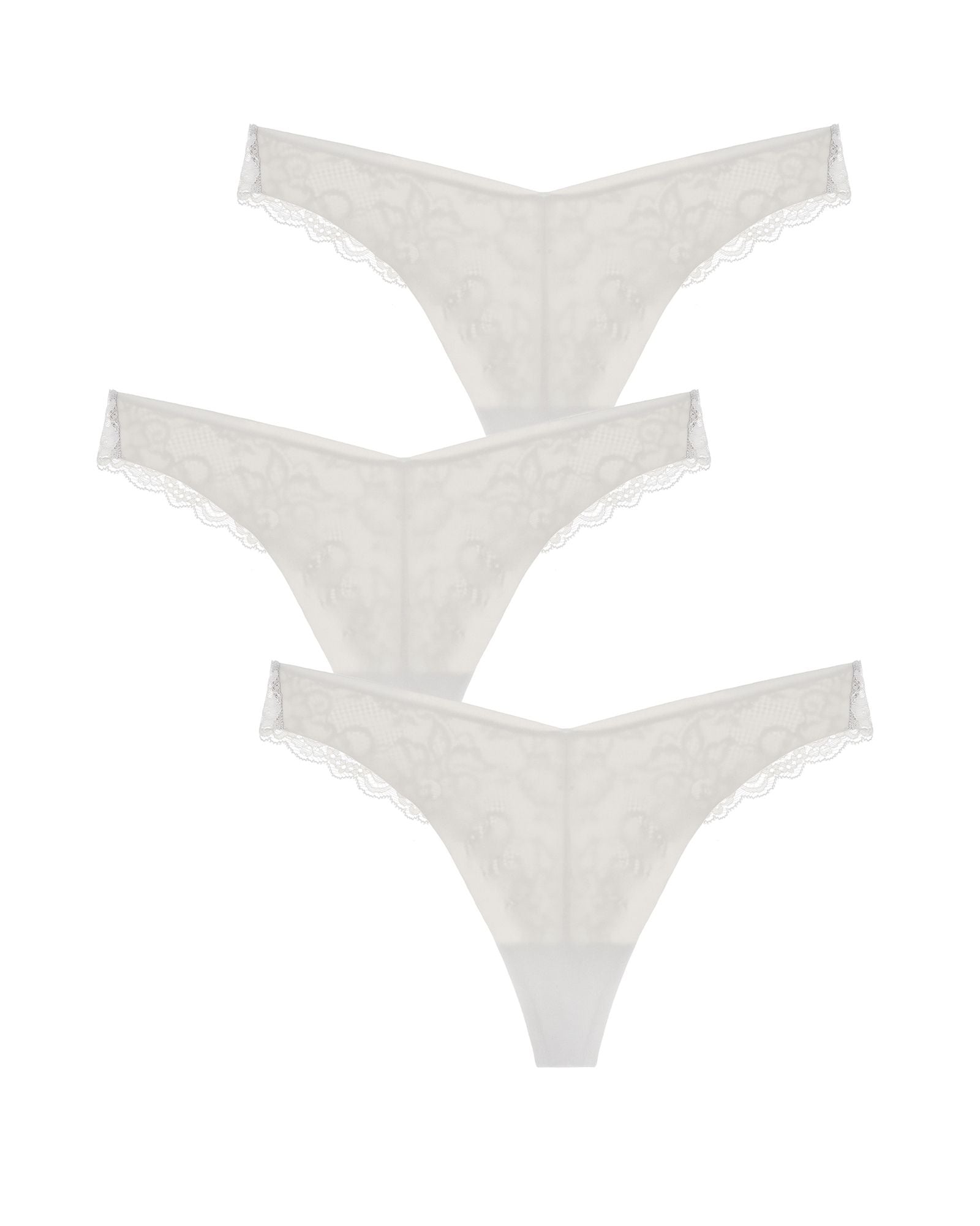 Journelle Estelle Cotton Thong 3 Pack in white