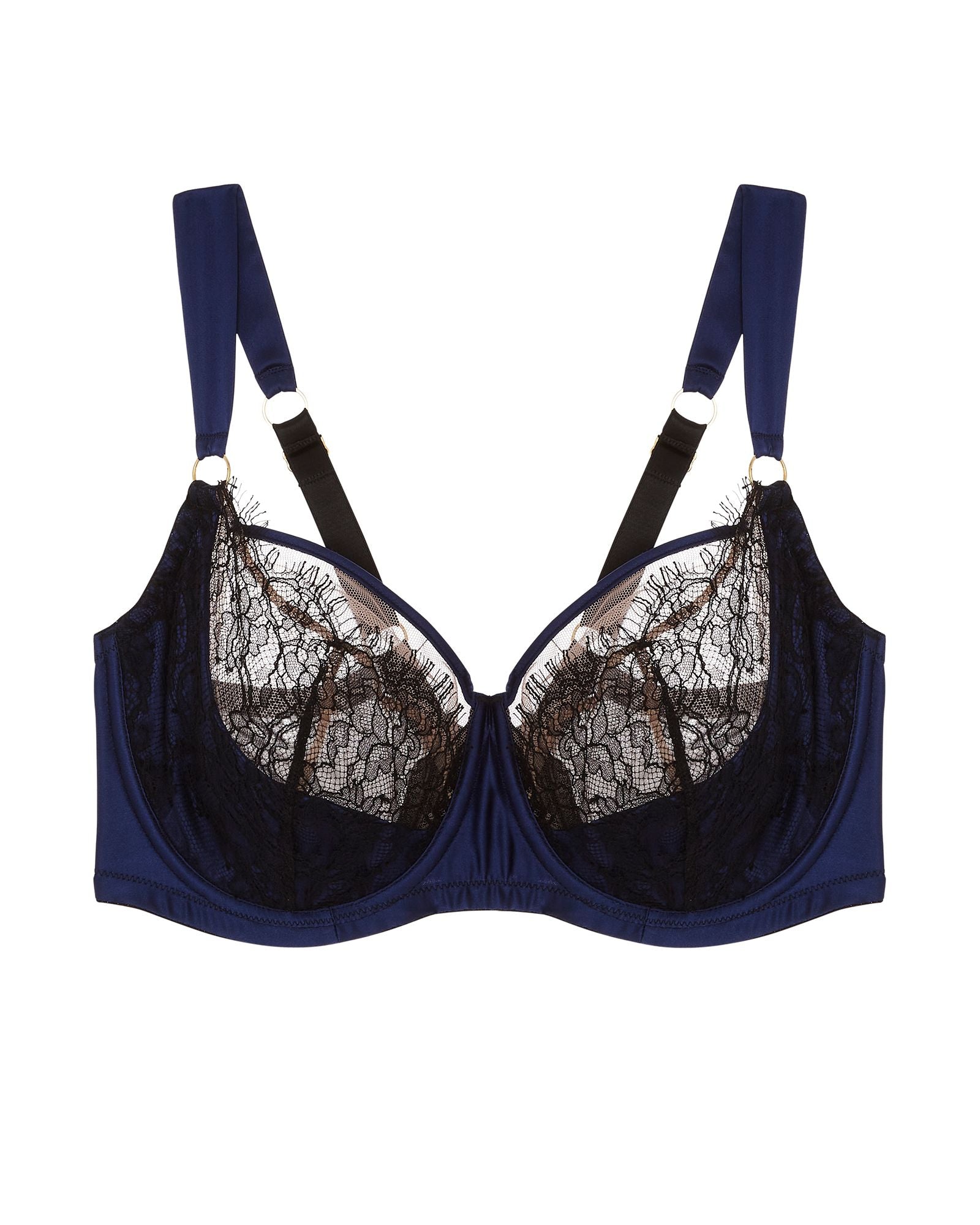 TeAmore Dusk Leavers Lace Bra in blue